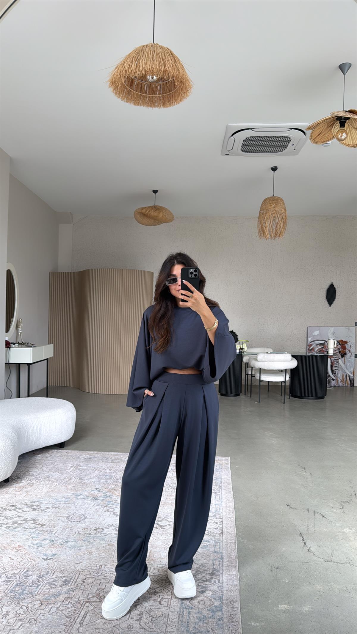 Antrasit Ön Pile Detaylı Oys Model Takım