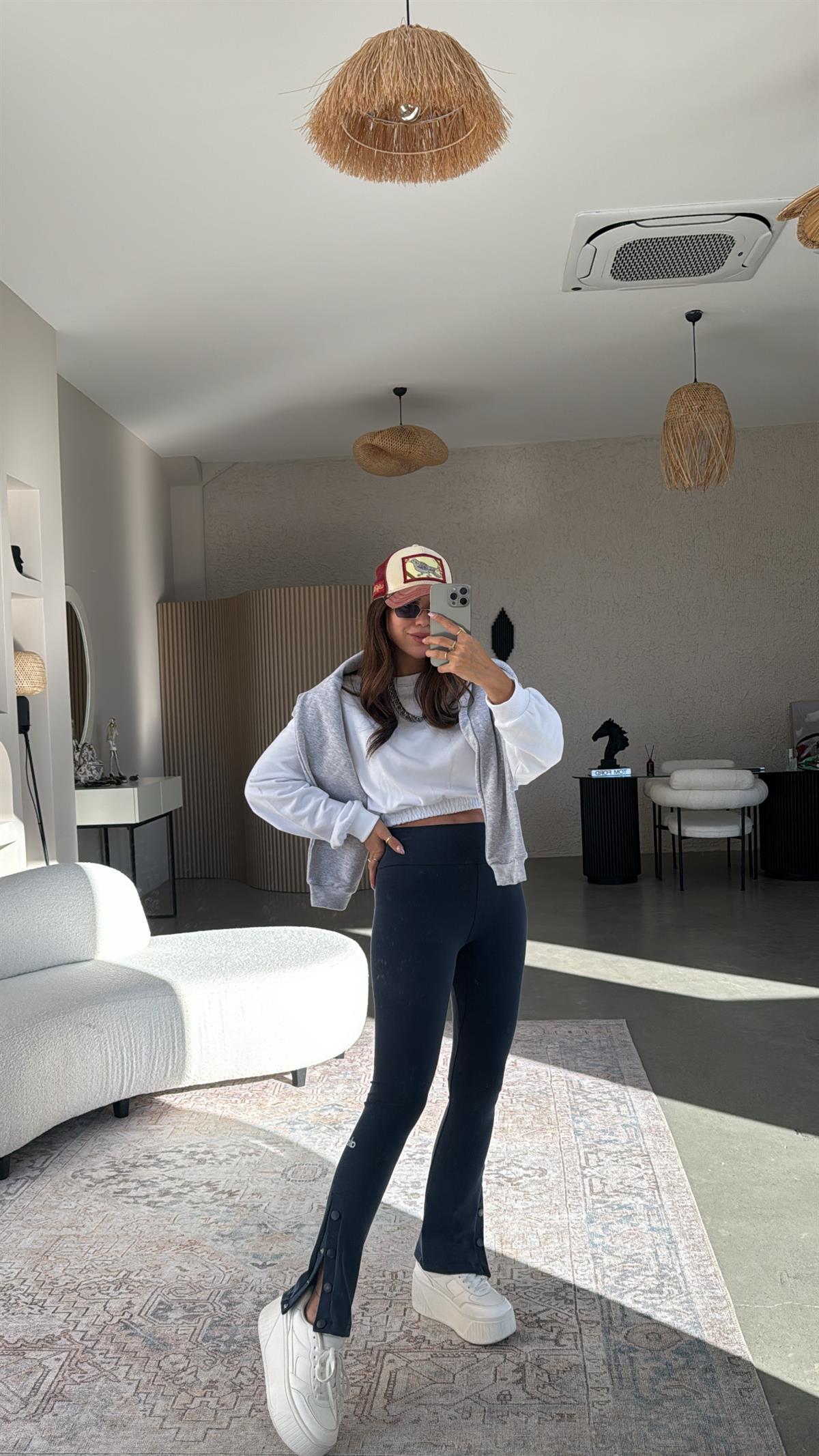 Lacivert Paça Çıtçıtlı Orijinal Tayt