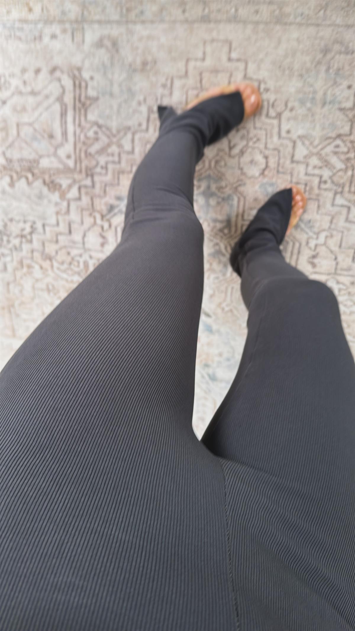 Antrasit Paçası Yırtmaçlı Ottoman Tayt