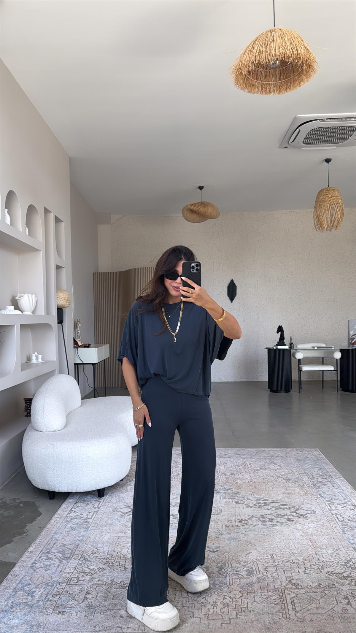 Antrasit Ters Dikişli Oys Takım