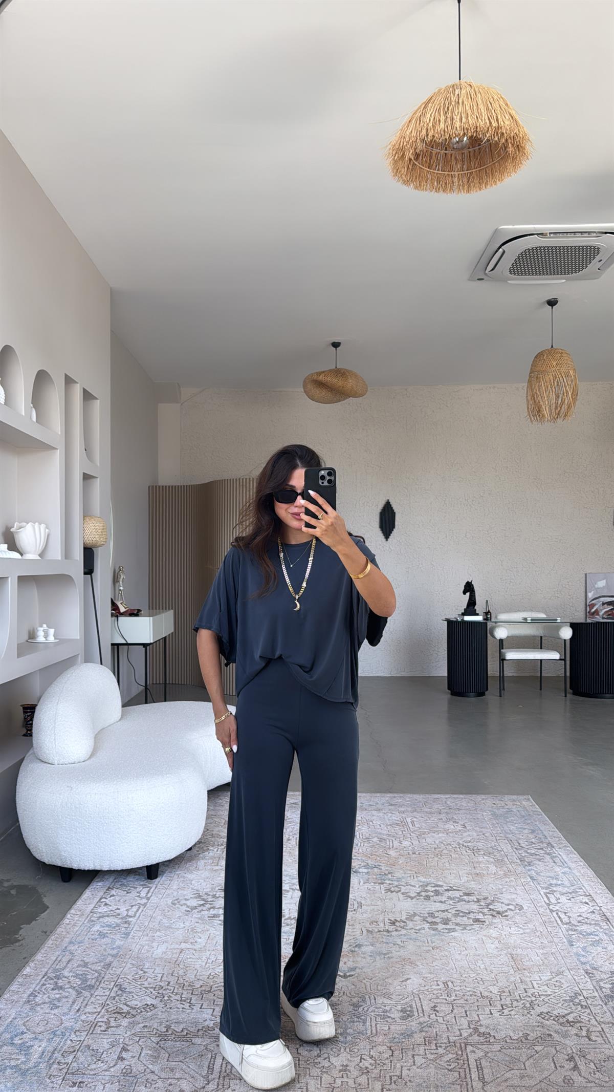 Antrasit Ters Dikişli Oys Takım