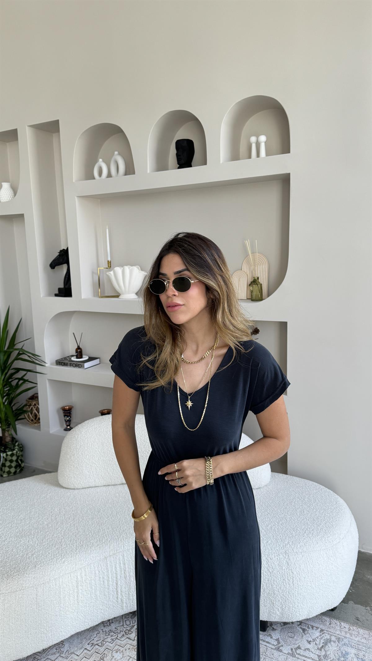 Antrasit V Yaka Beli Lastikli Tulum