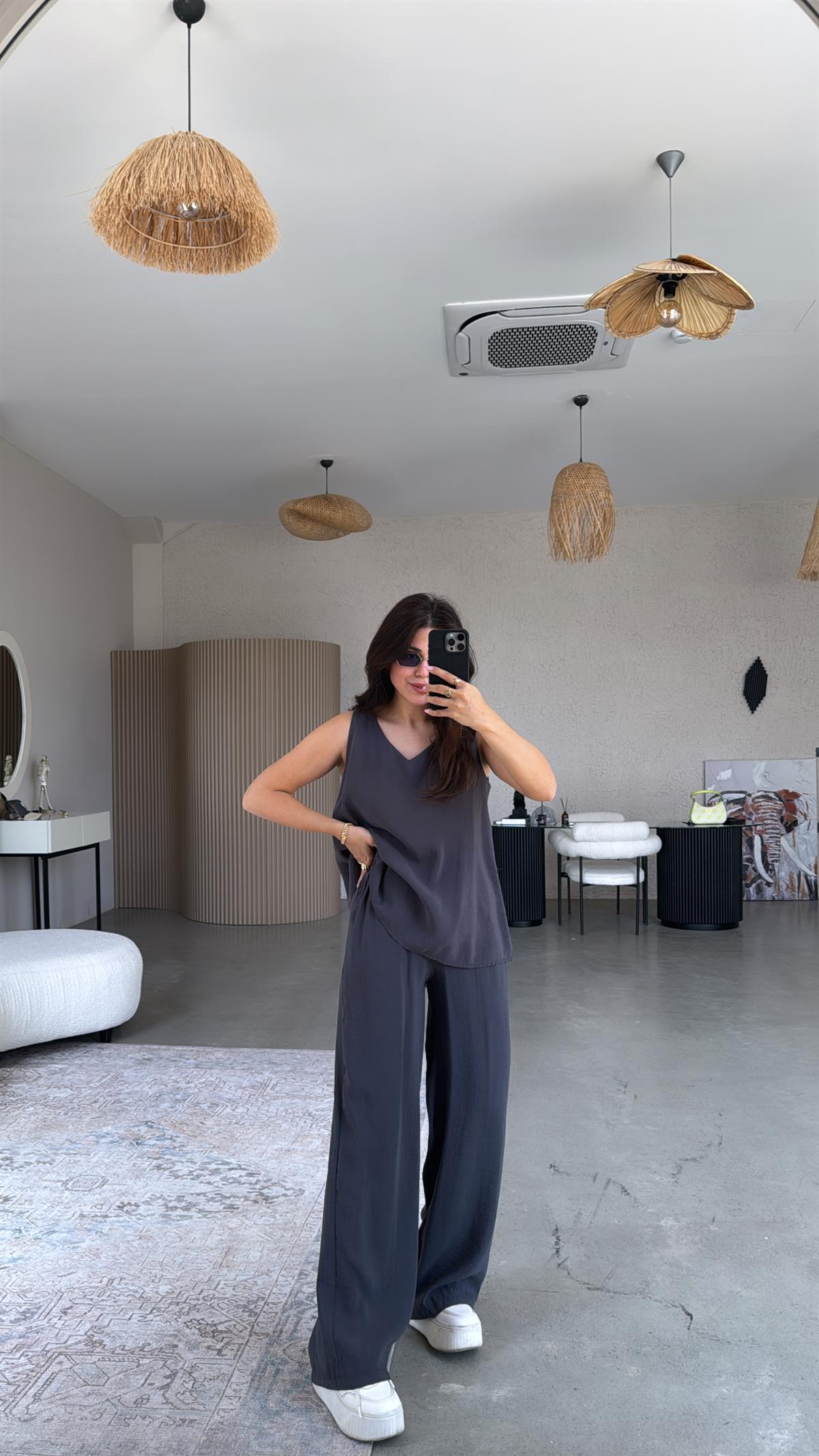 Antrasit V Yaka Bol Paça Takım