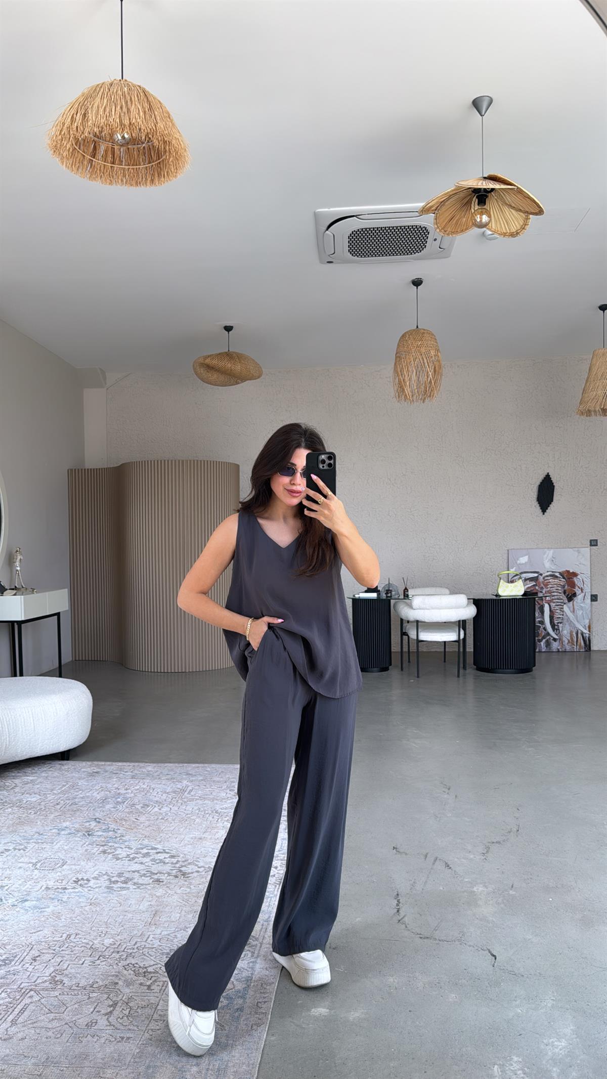 Antrasit V Yaka Bol Paça Takım