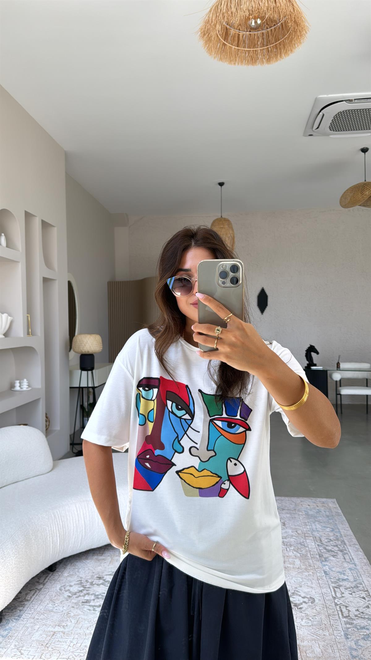 Art Baskılı Modal Tshirt