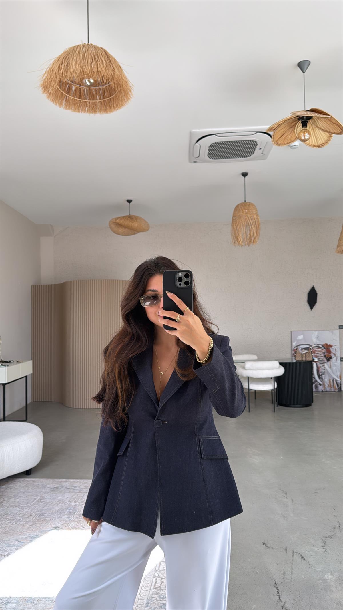 Astarlı Premium Jean Ceket