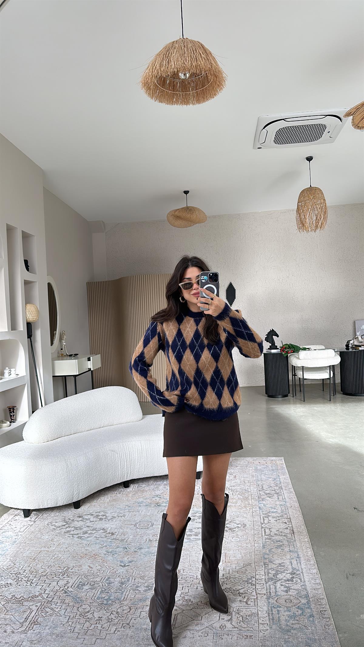 Baklava Desenli Massi Kazak