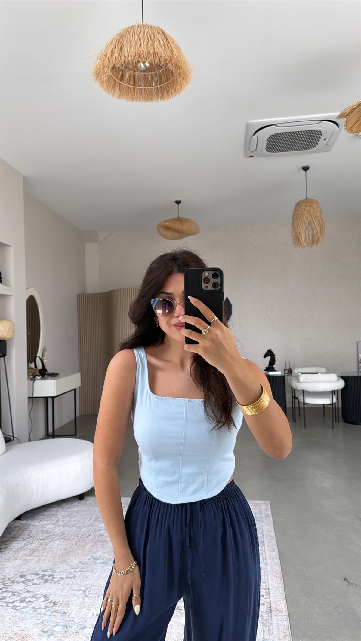 Bebe Mavi Likralı Büstiyer