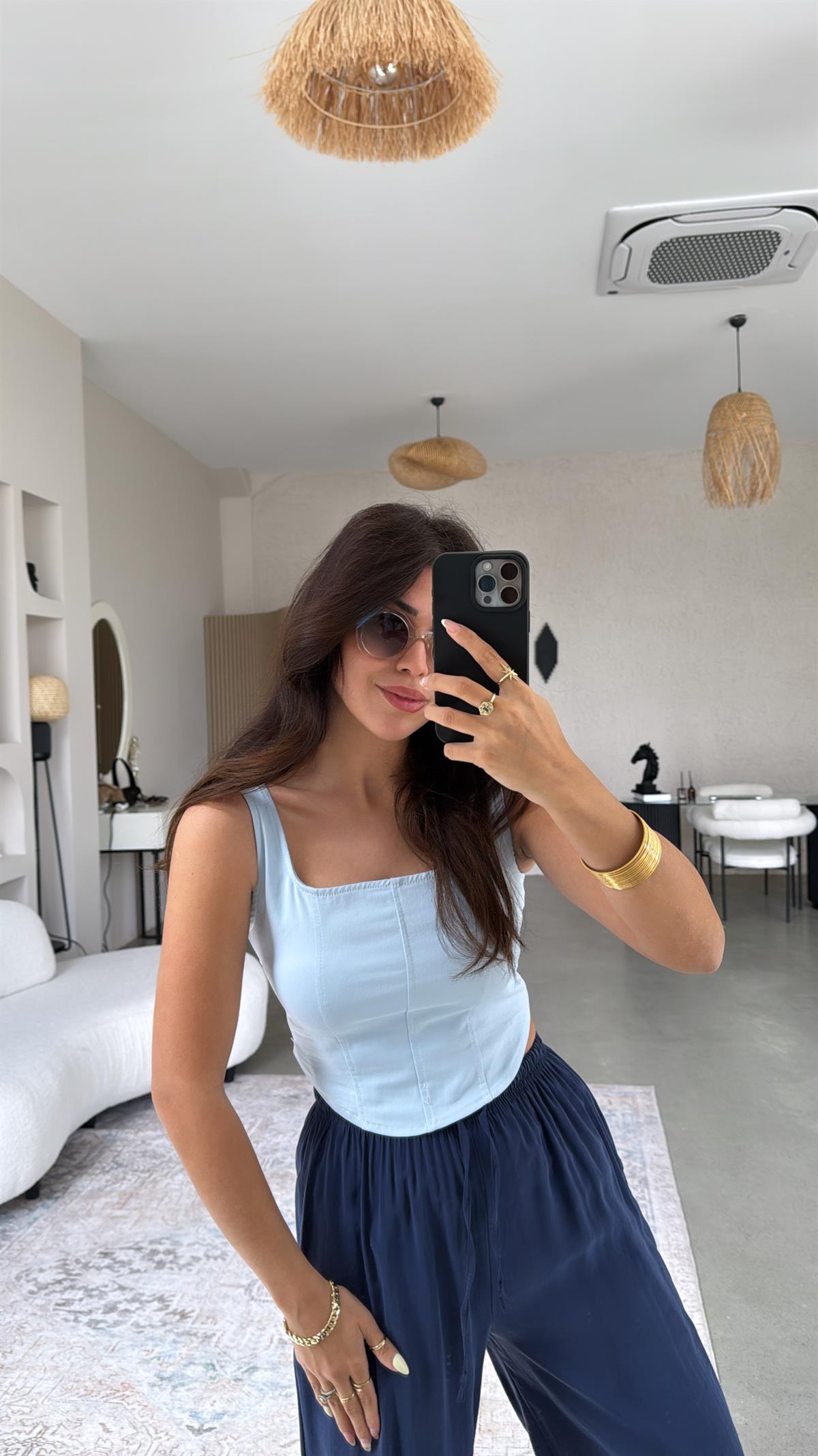 Bebe Mavi Likralı Büstiyer