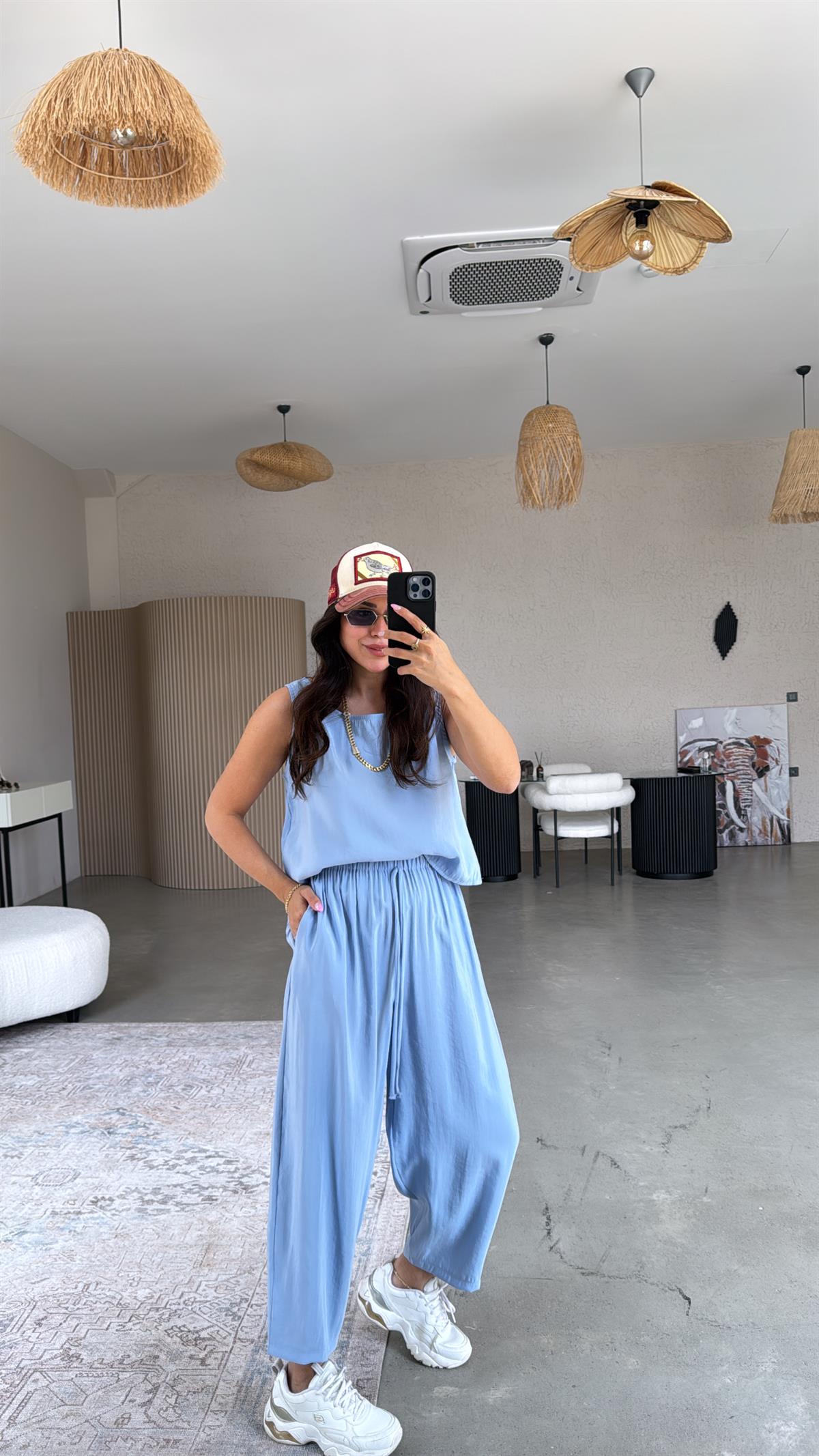 Bebe Mavi Tensel Cepli Takım