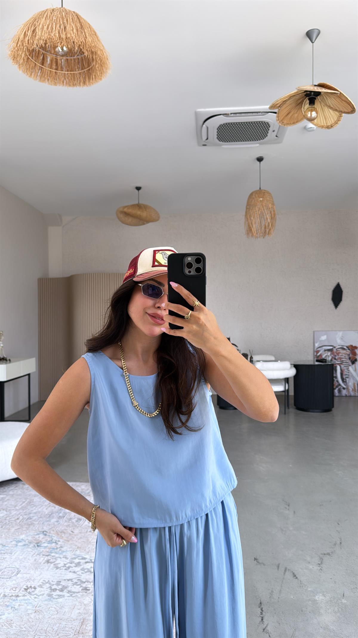 Bebe Mavi Tensel Cepli Takım