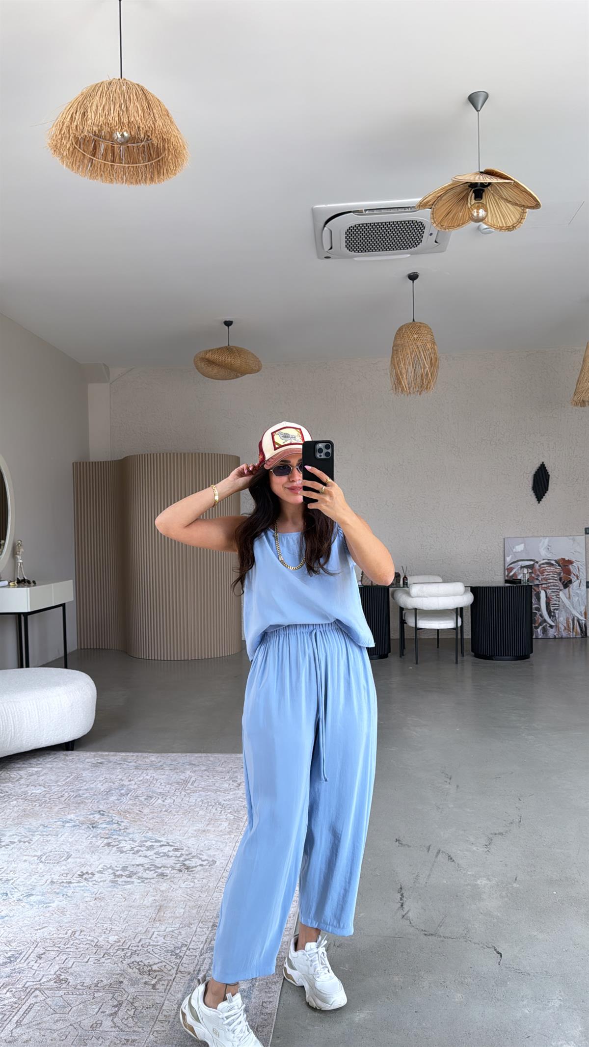 Bebe Mavi Tensel Cepli Takım