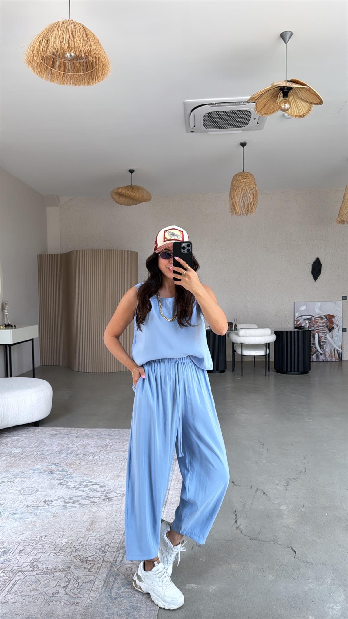 Bebe Mavi Tensel Cepli Takım