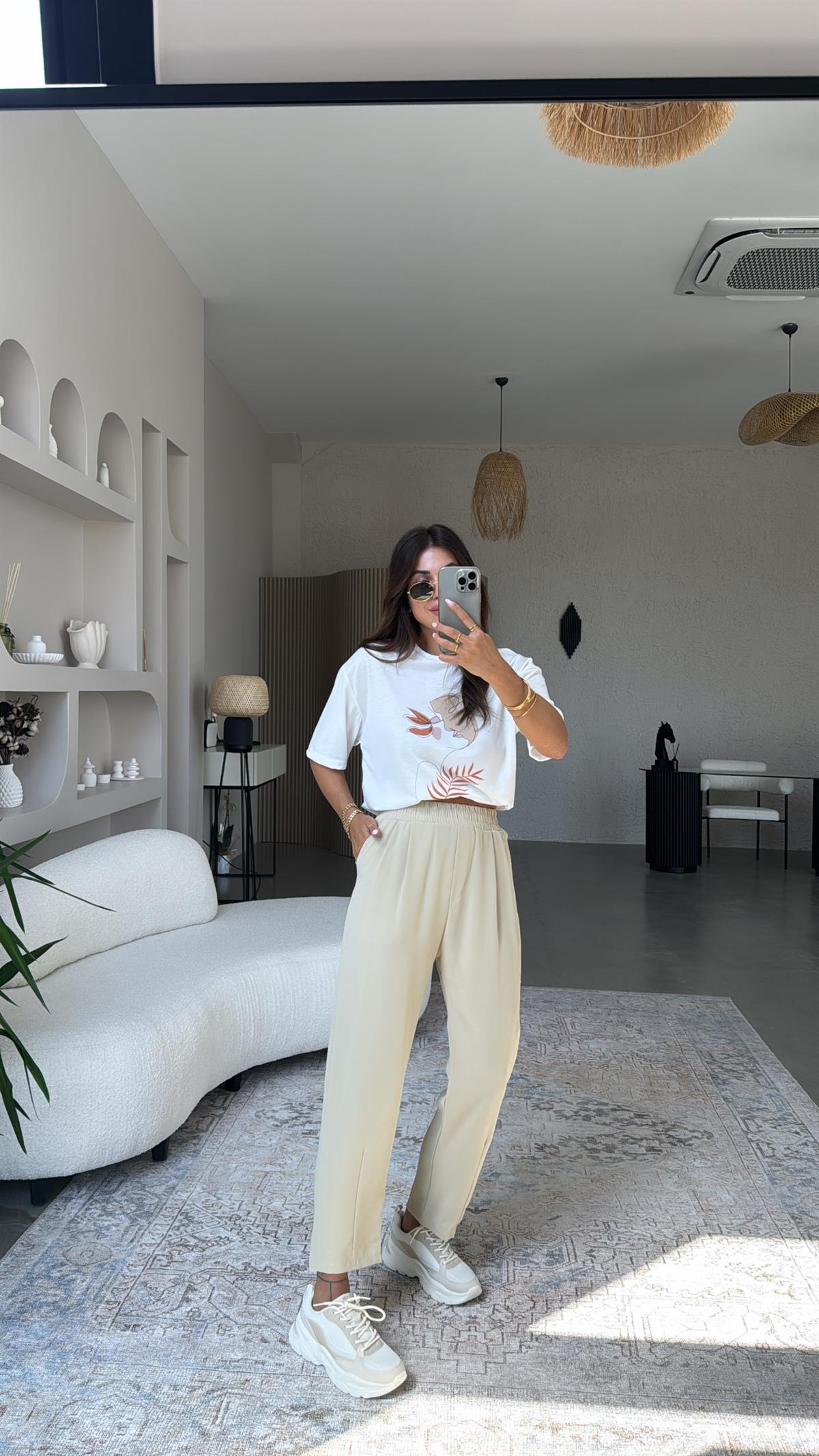 Bej Havuç Kumaş Pantolon