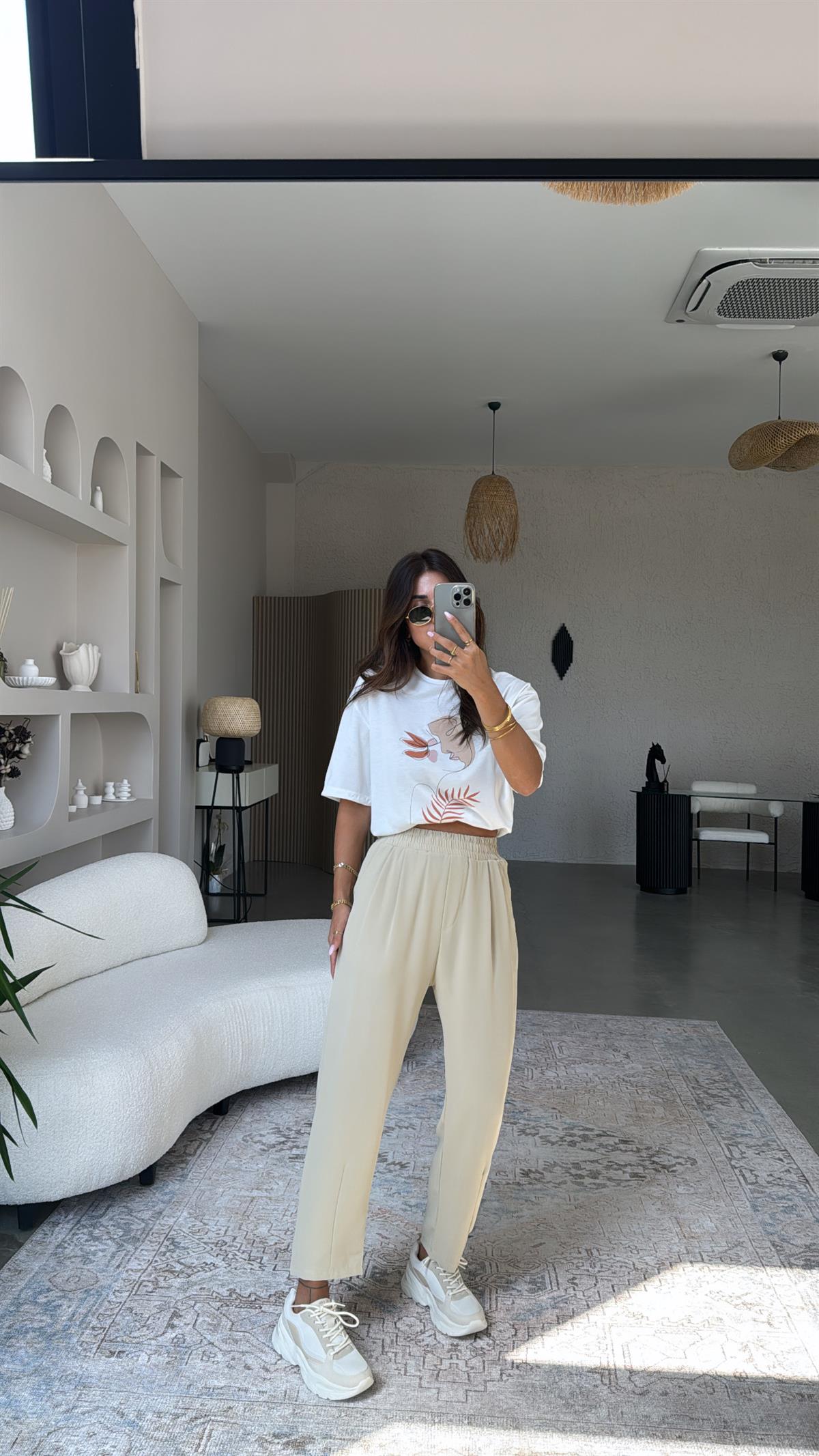 Bej Havuç Kumaş Pantolon