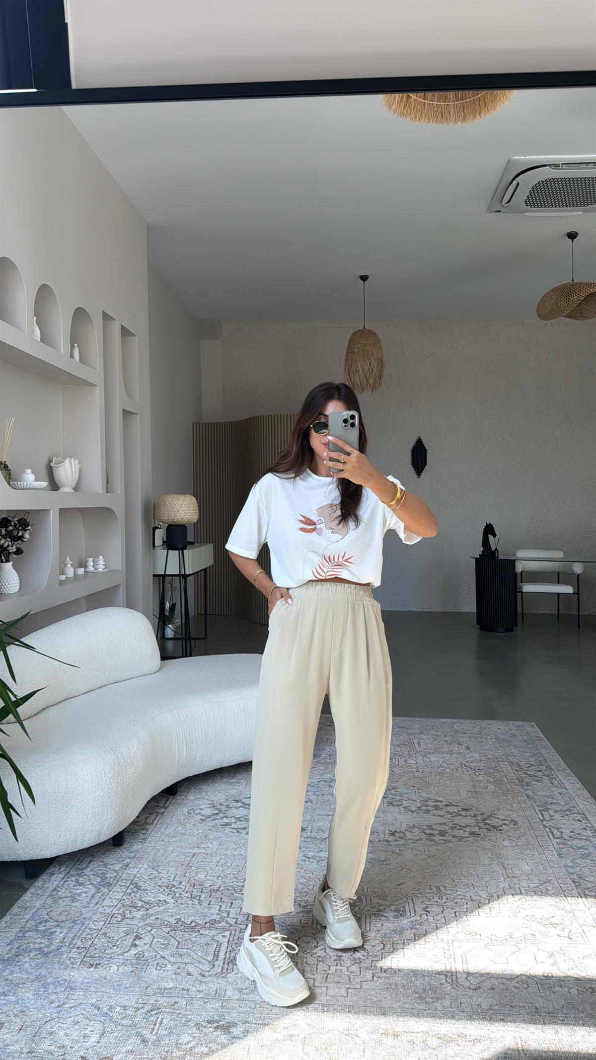 Bej Havuç Kumaş Pantolon