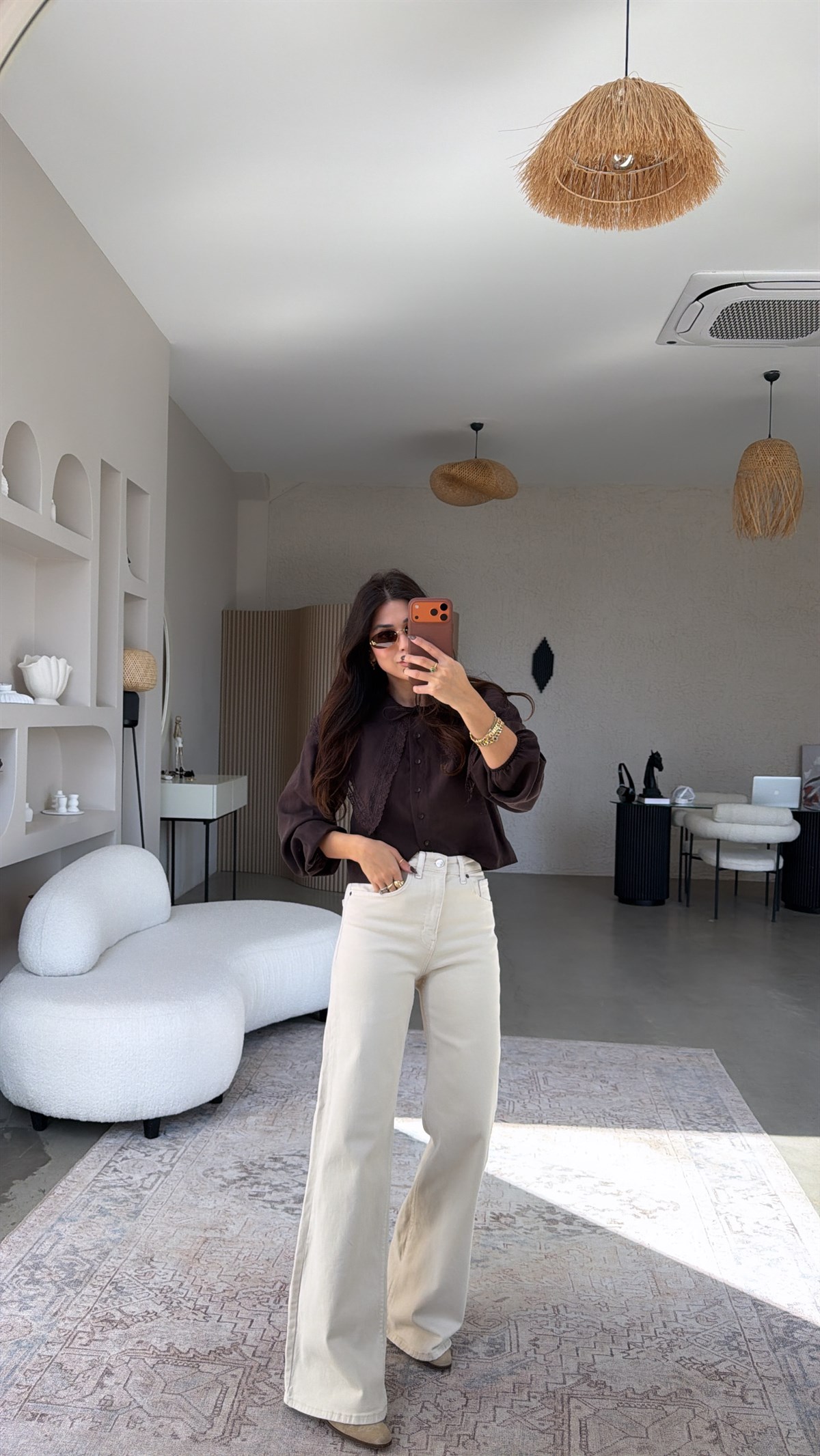 Bej Massi Push Up Destekli Orijinal Jean