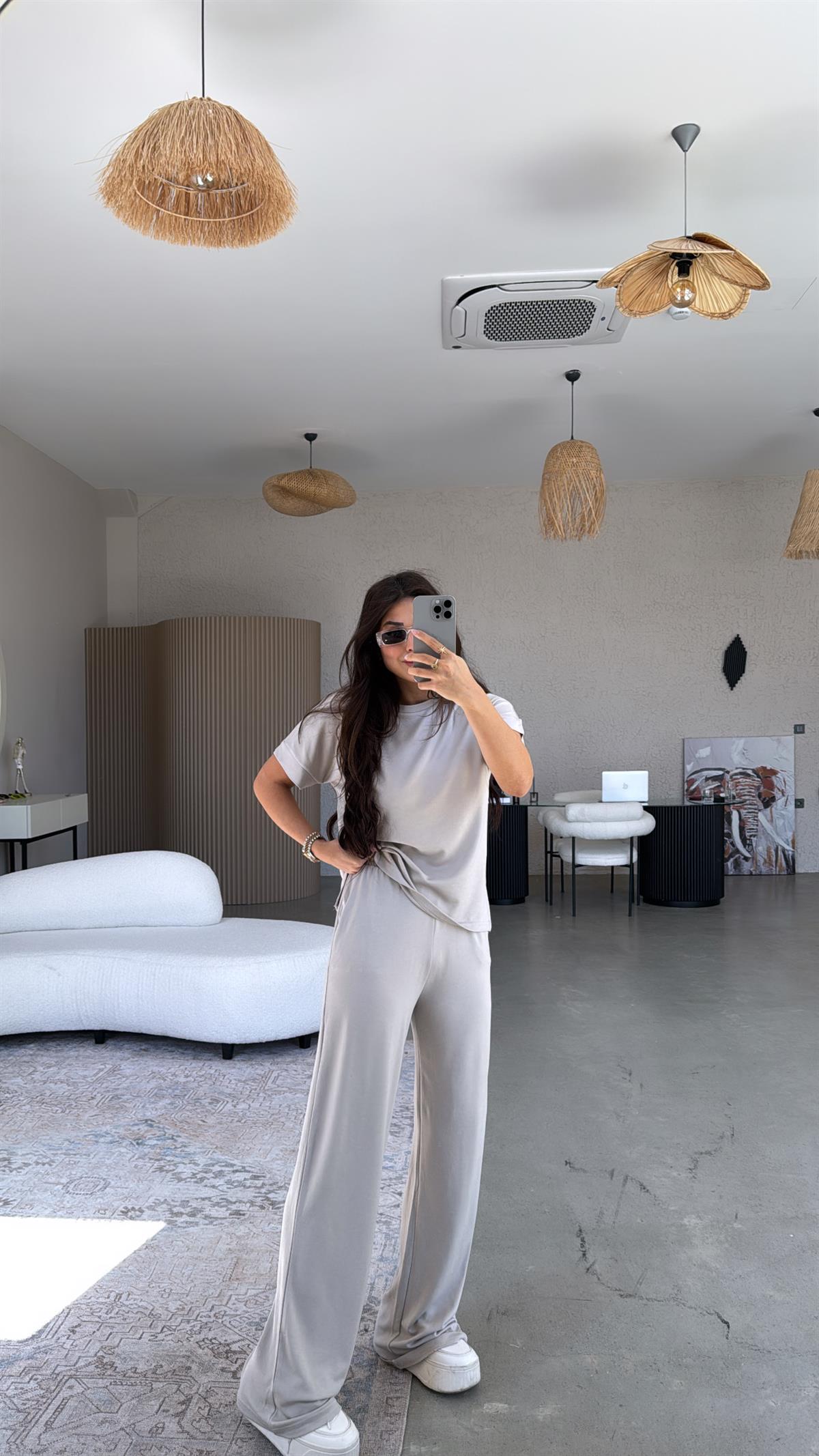 Bej Pike Modal Tensel Takım