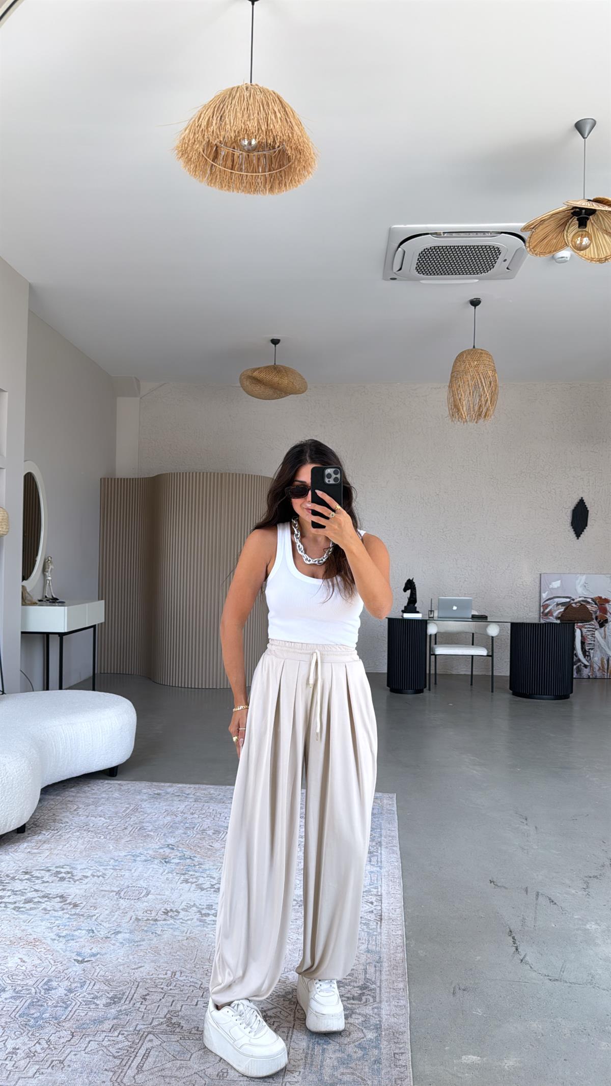 Bej Salaş Modal Şalvar