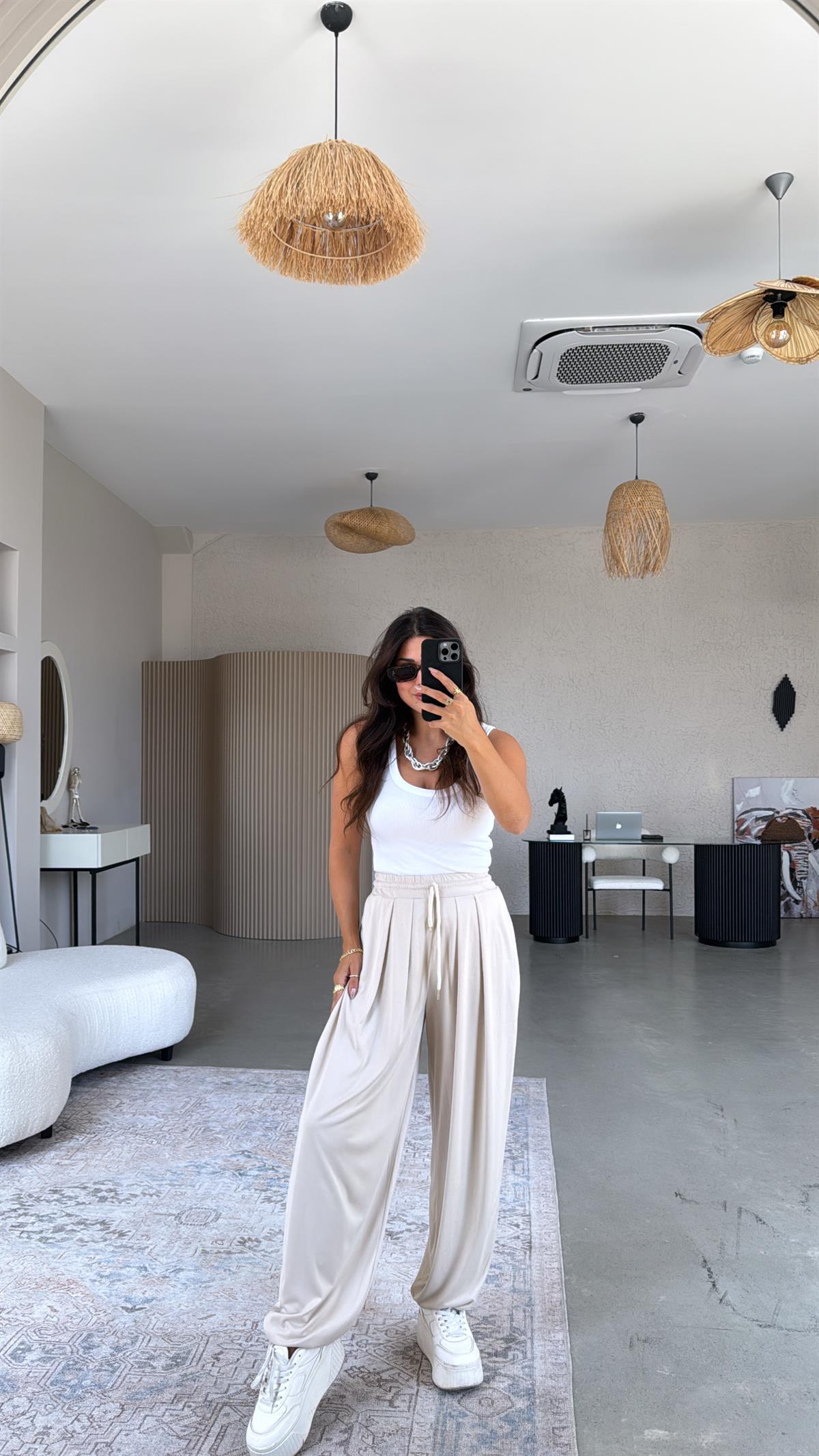 Bej Salaş Modal Şalvar