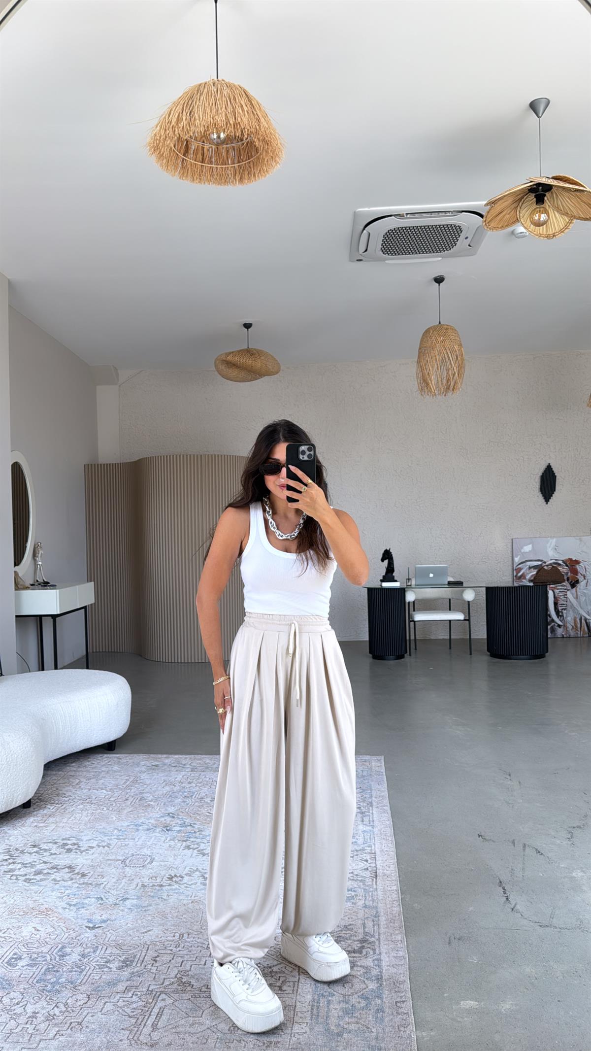 Bej Salaş Modal Şalvar