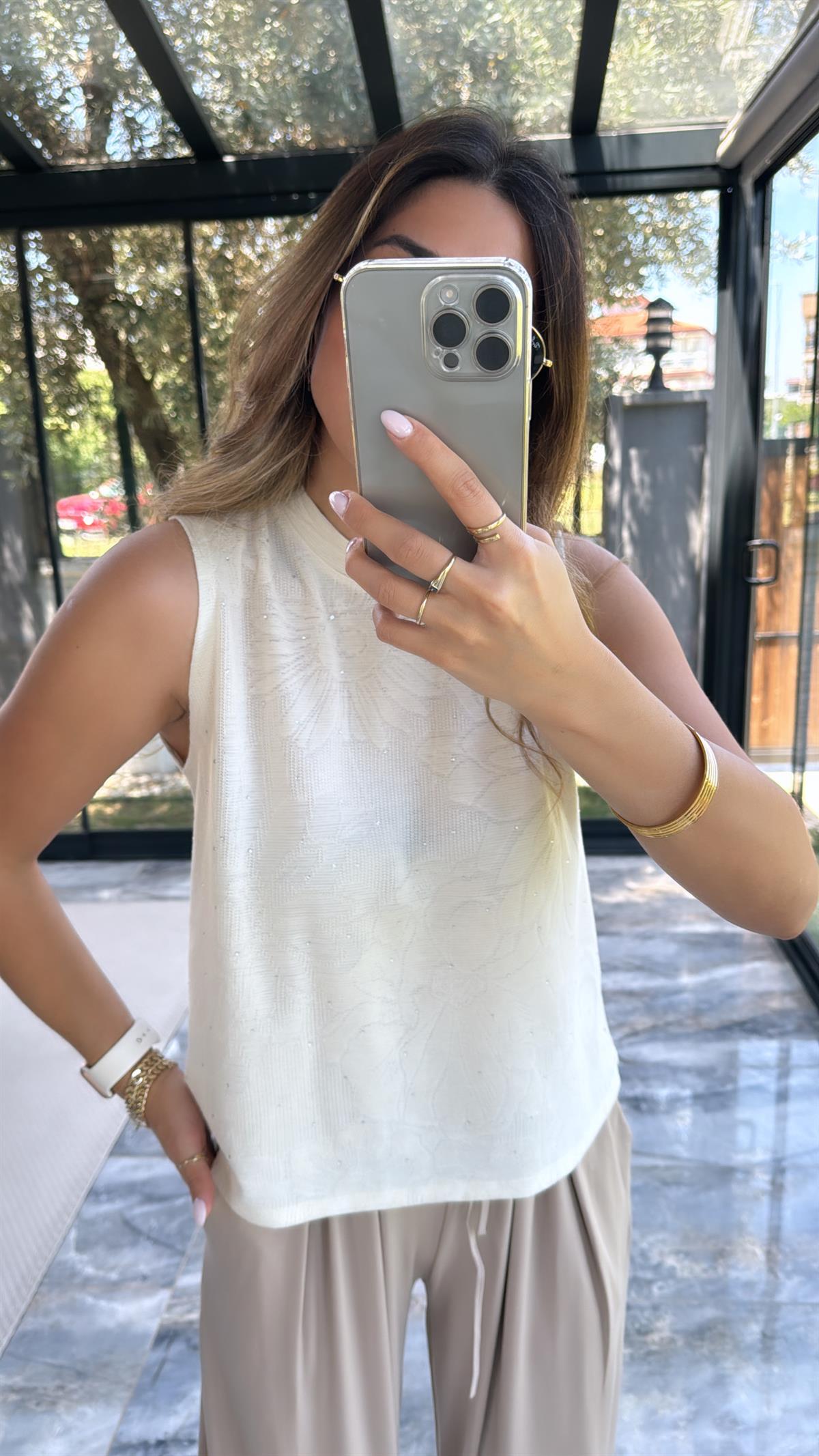 Bej Taşlı Massimo Bluz