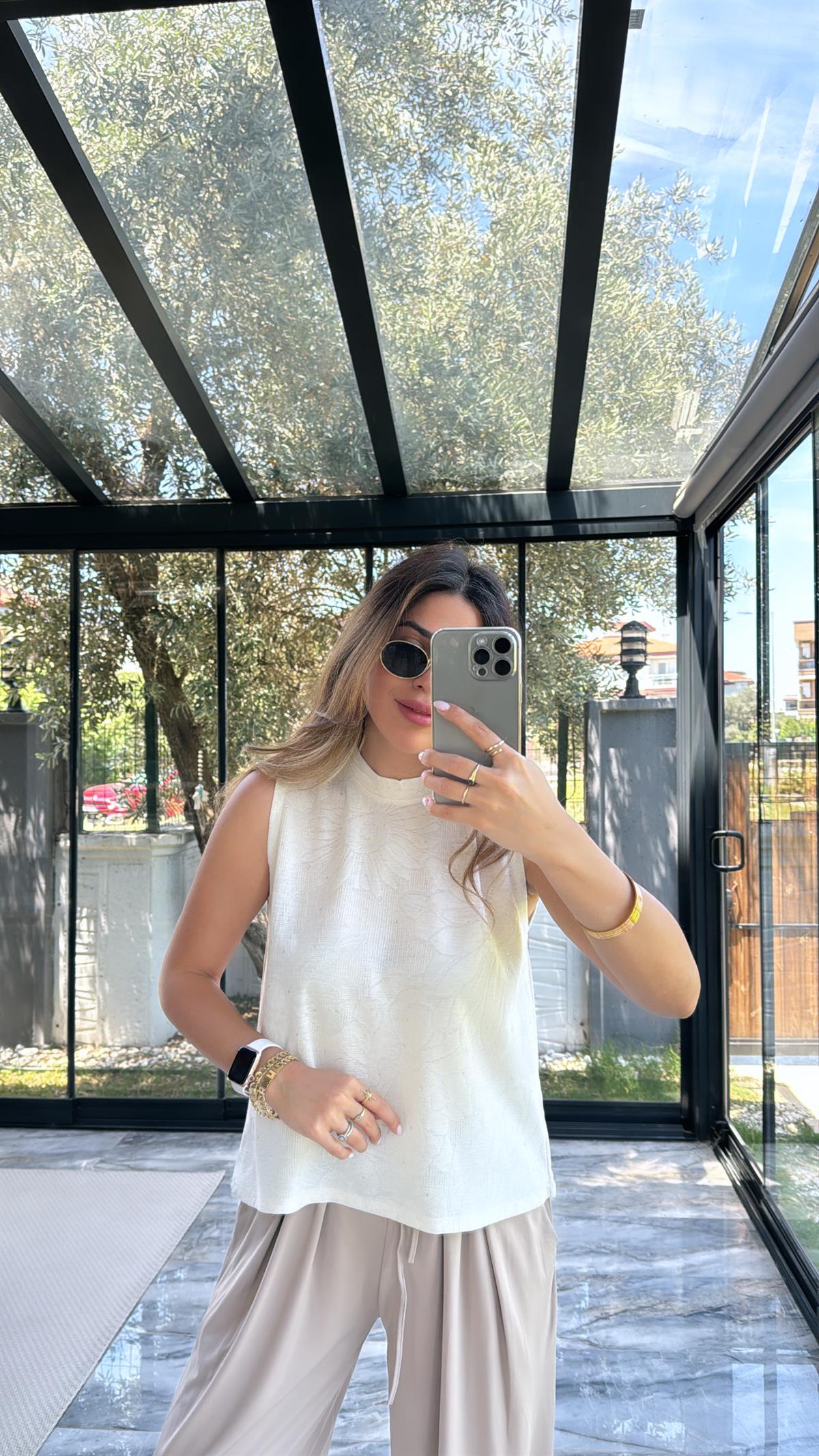 Bej Taşlı Massimo Bluz