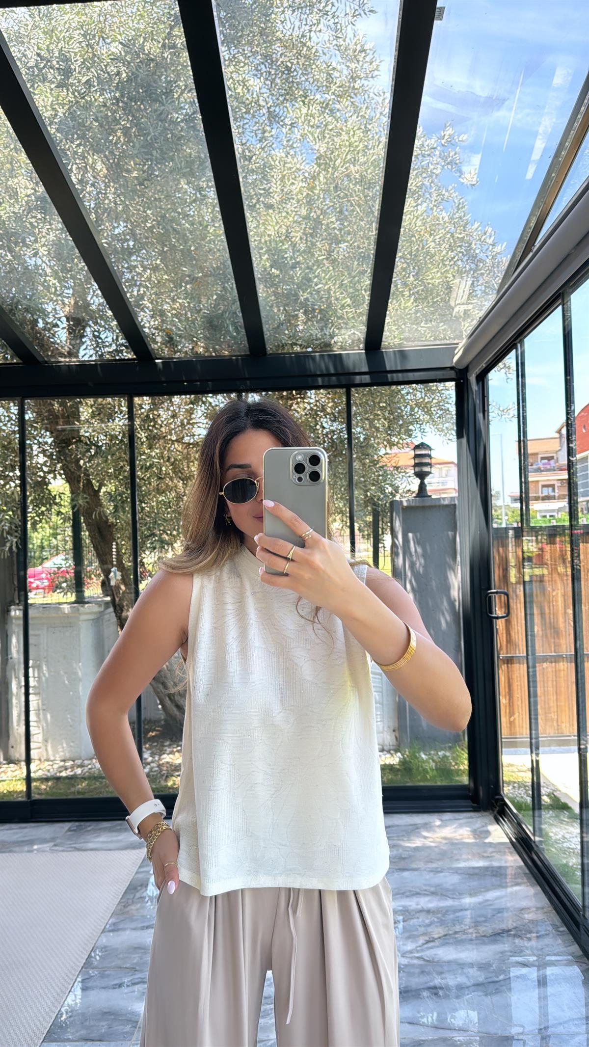 Bej Taşlı Massimo Bluz