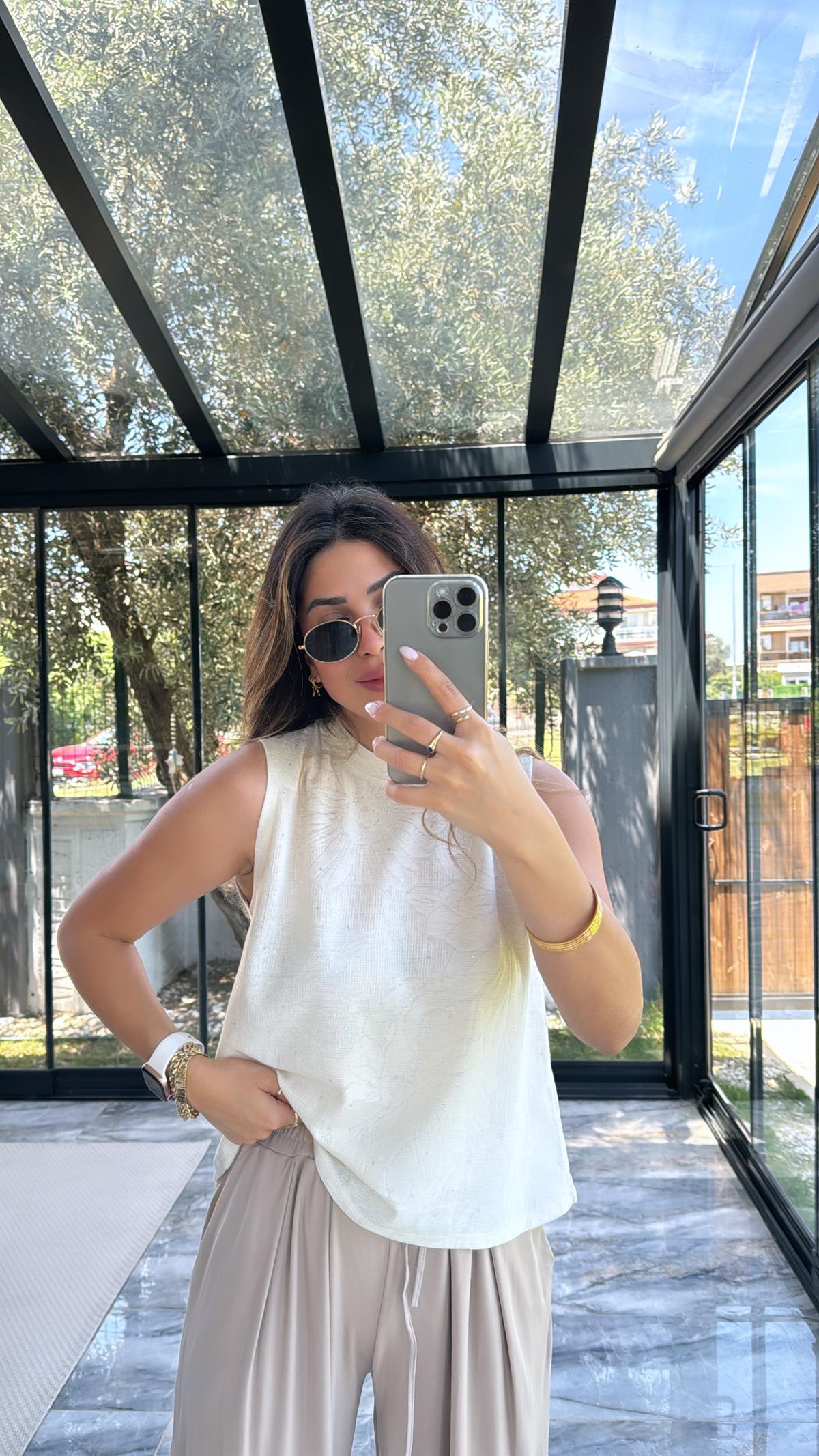 Bej Taşlı Massimo Bluz