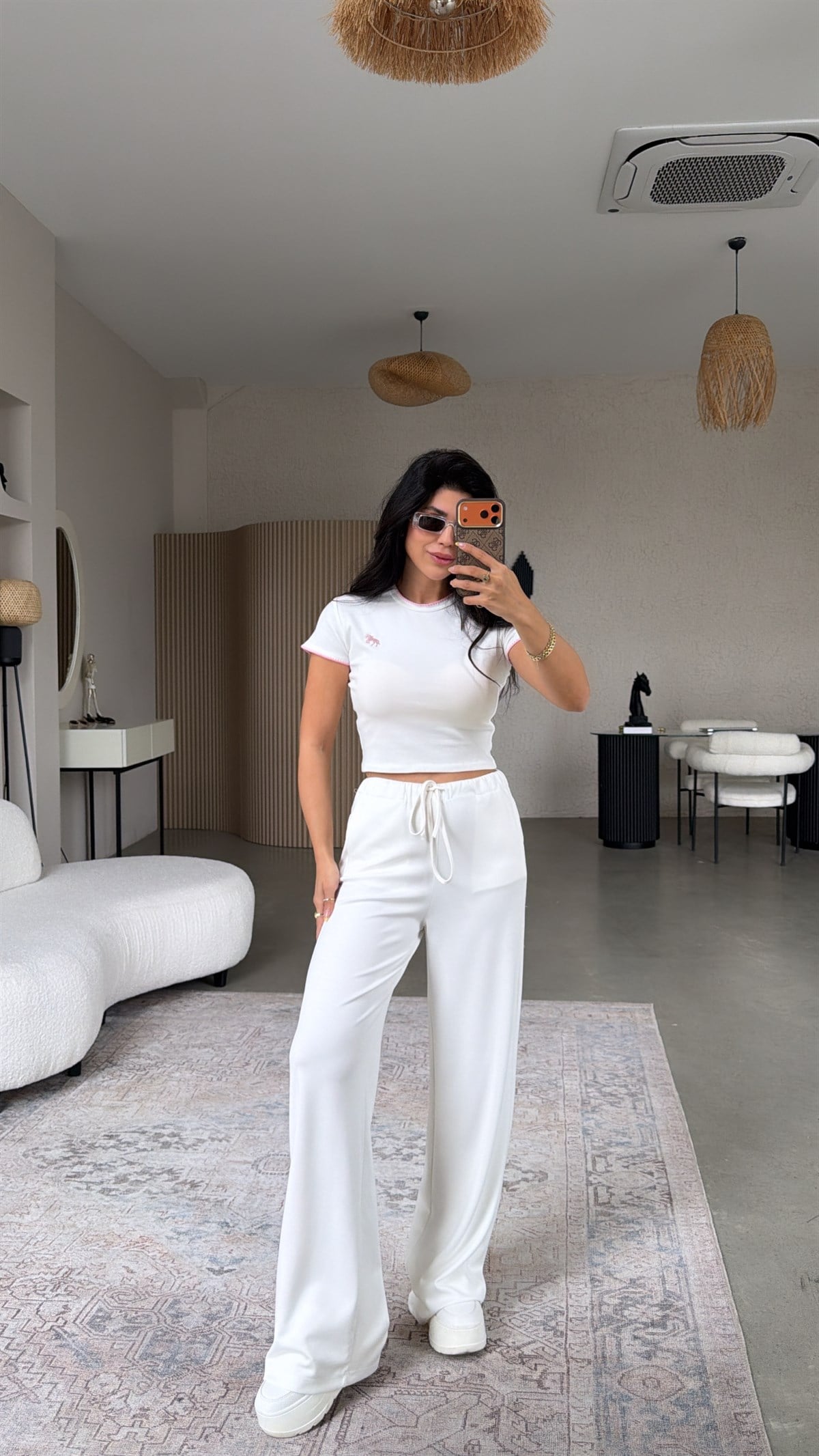 Beyaz Basic Modal Eşofman