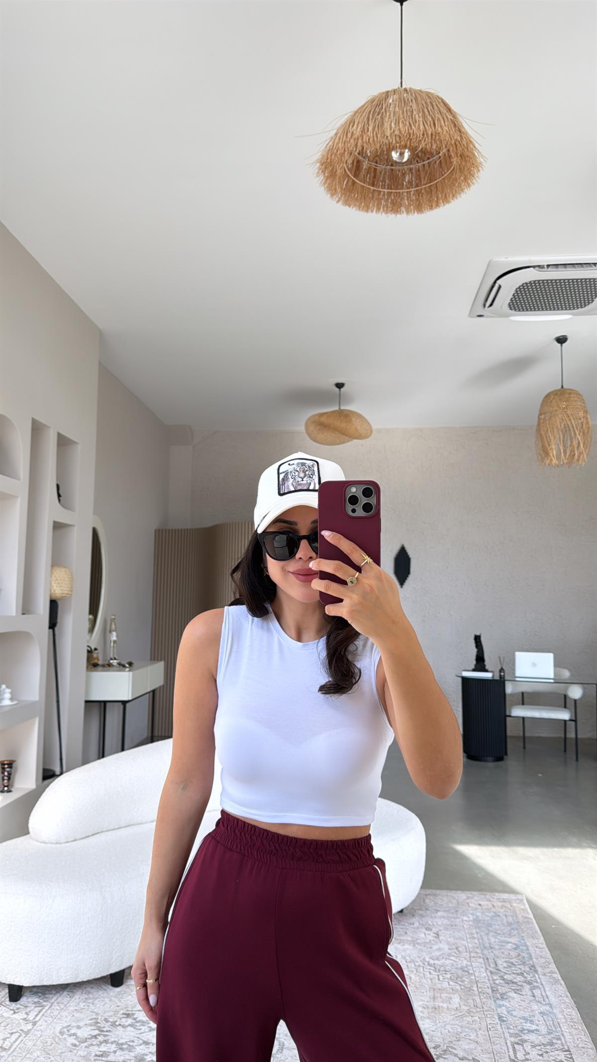 Beyaz Kolsuz Crop Body