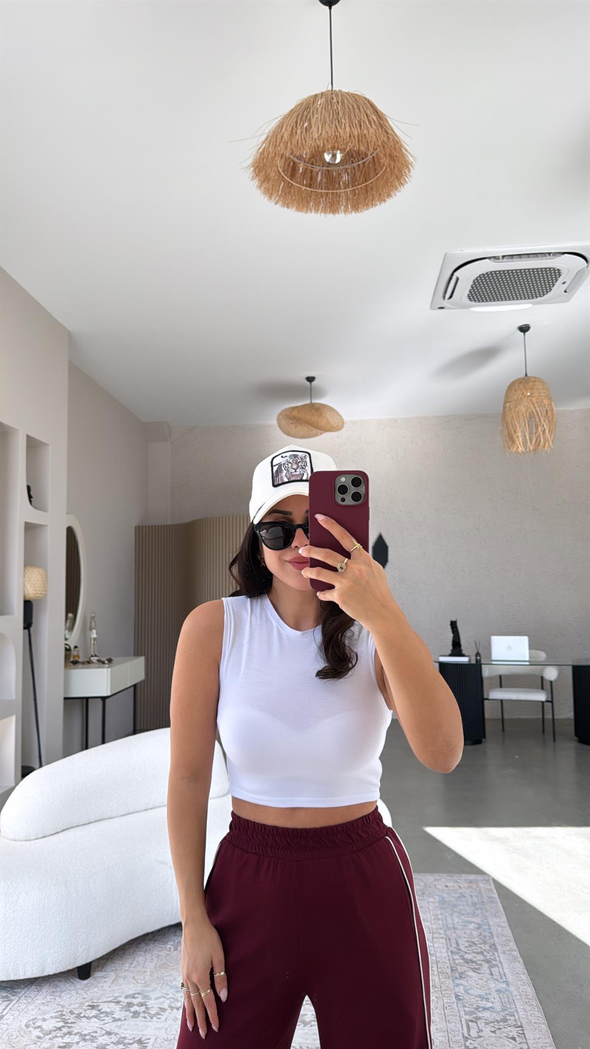 Beyaz Kolsuz Crop Body