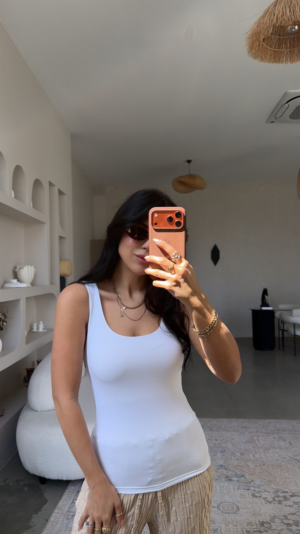 Beyaz Polyamid Kare Yaka Atlet