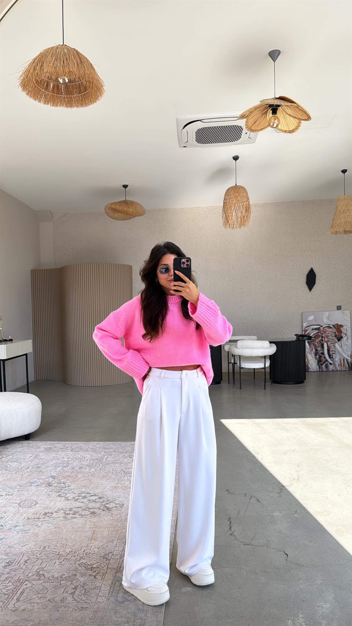 Beyaz Relax Pantolon