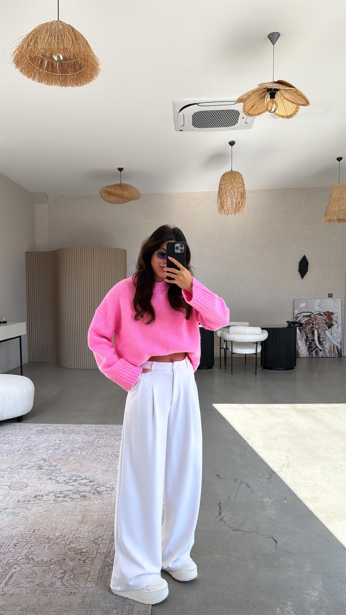 Beyaz Relax Pantolon