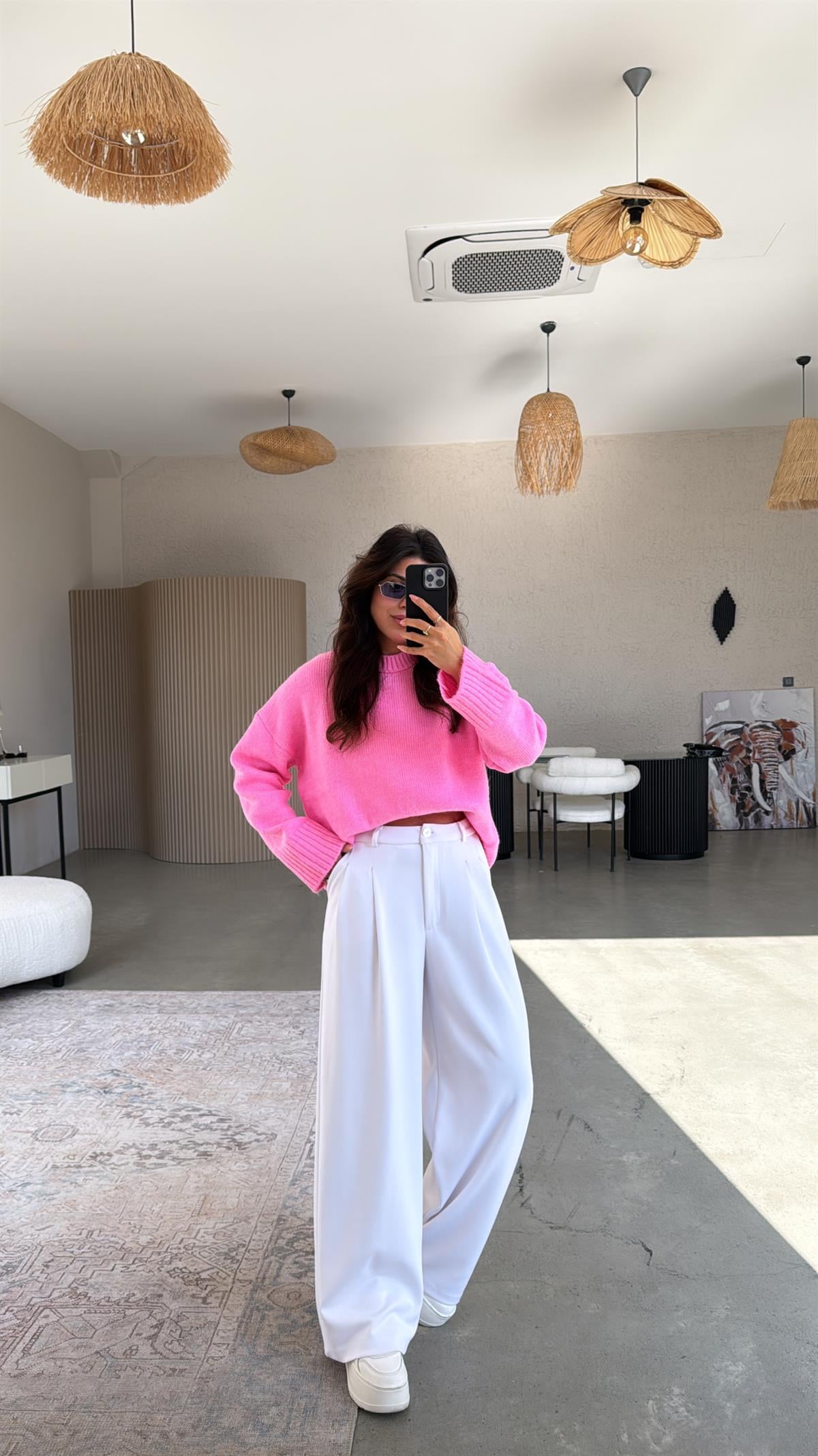 Beyaz Relax Pantolon