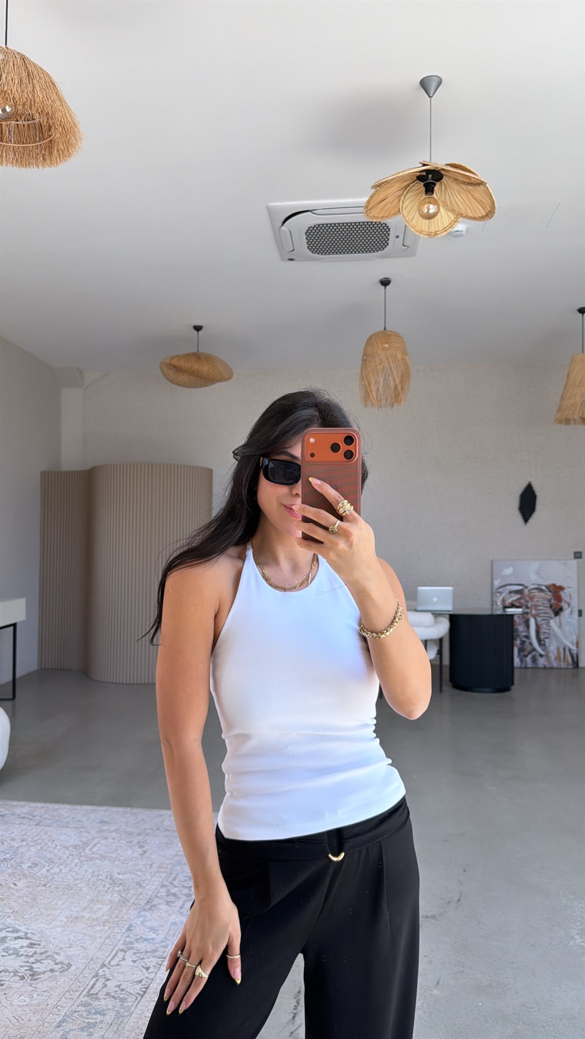 Beyaz Ribana Sırtı Açık Dlv Atlet