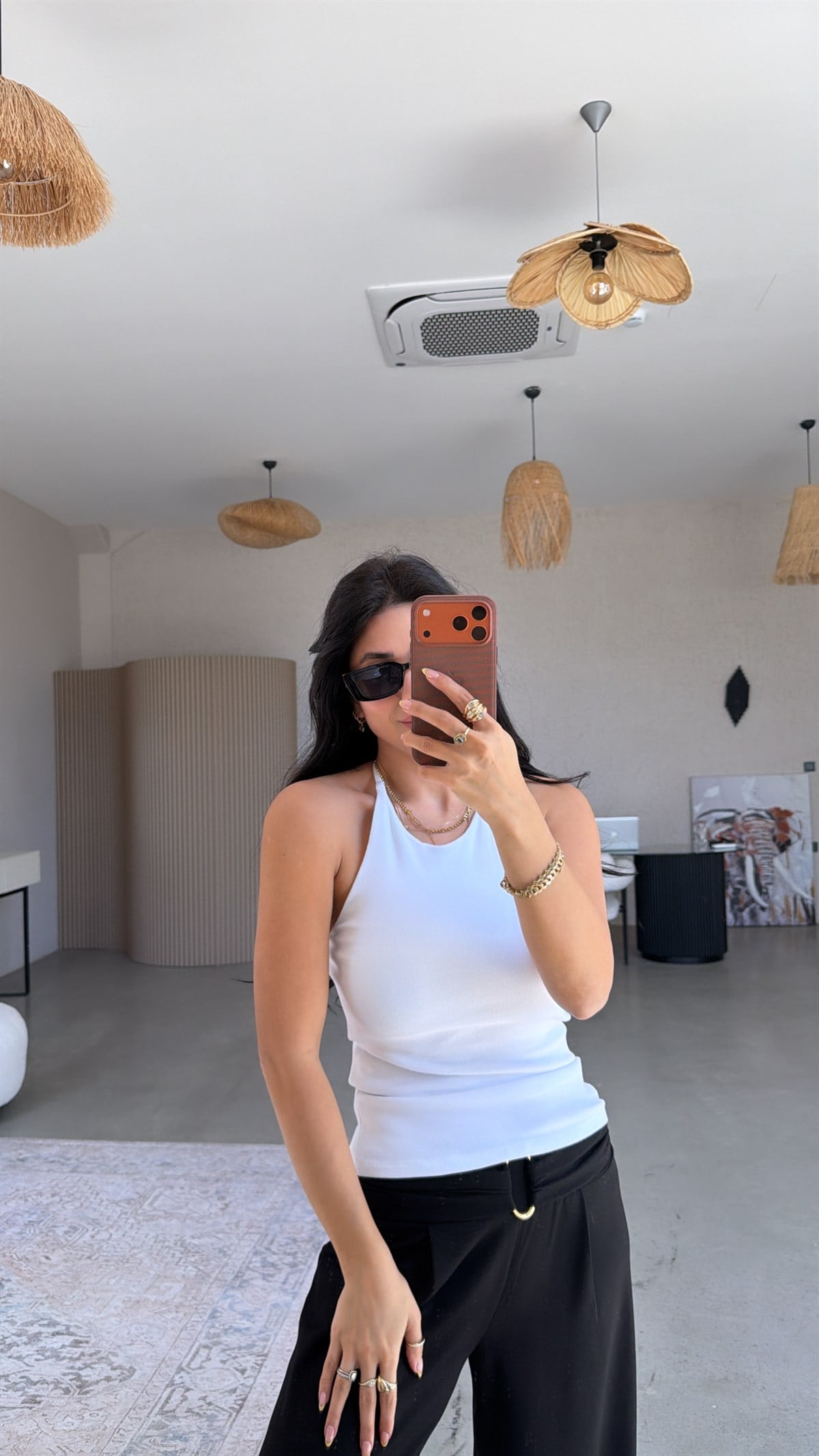 Beyaz Ribana Sırtı Açık Dlv Atlet