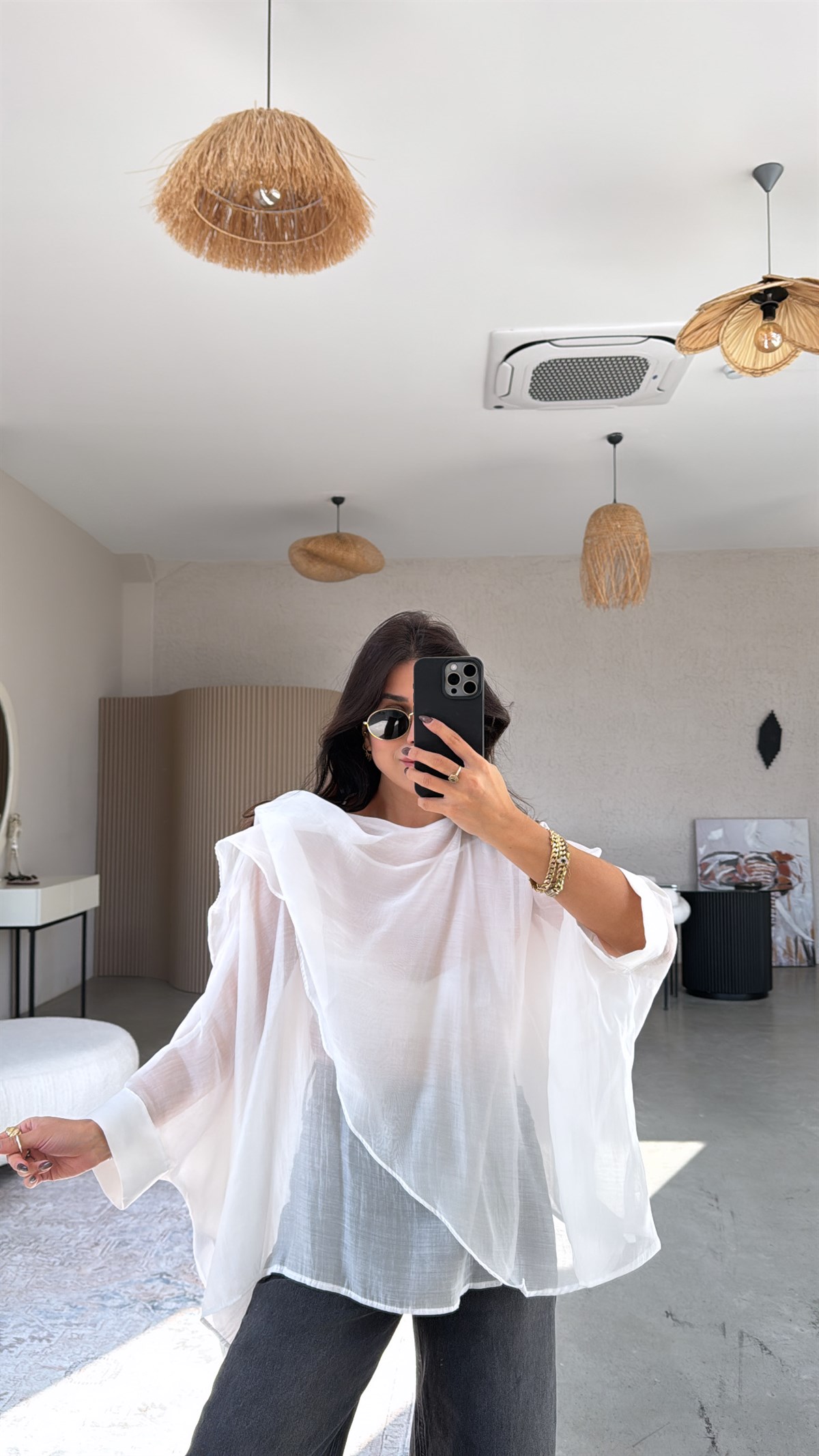 Beyaz Transparan Pelerin