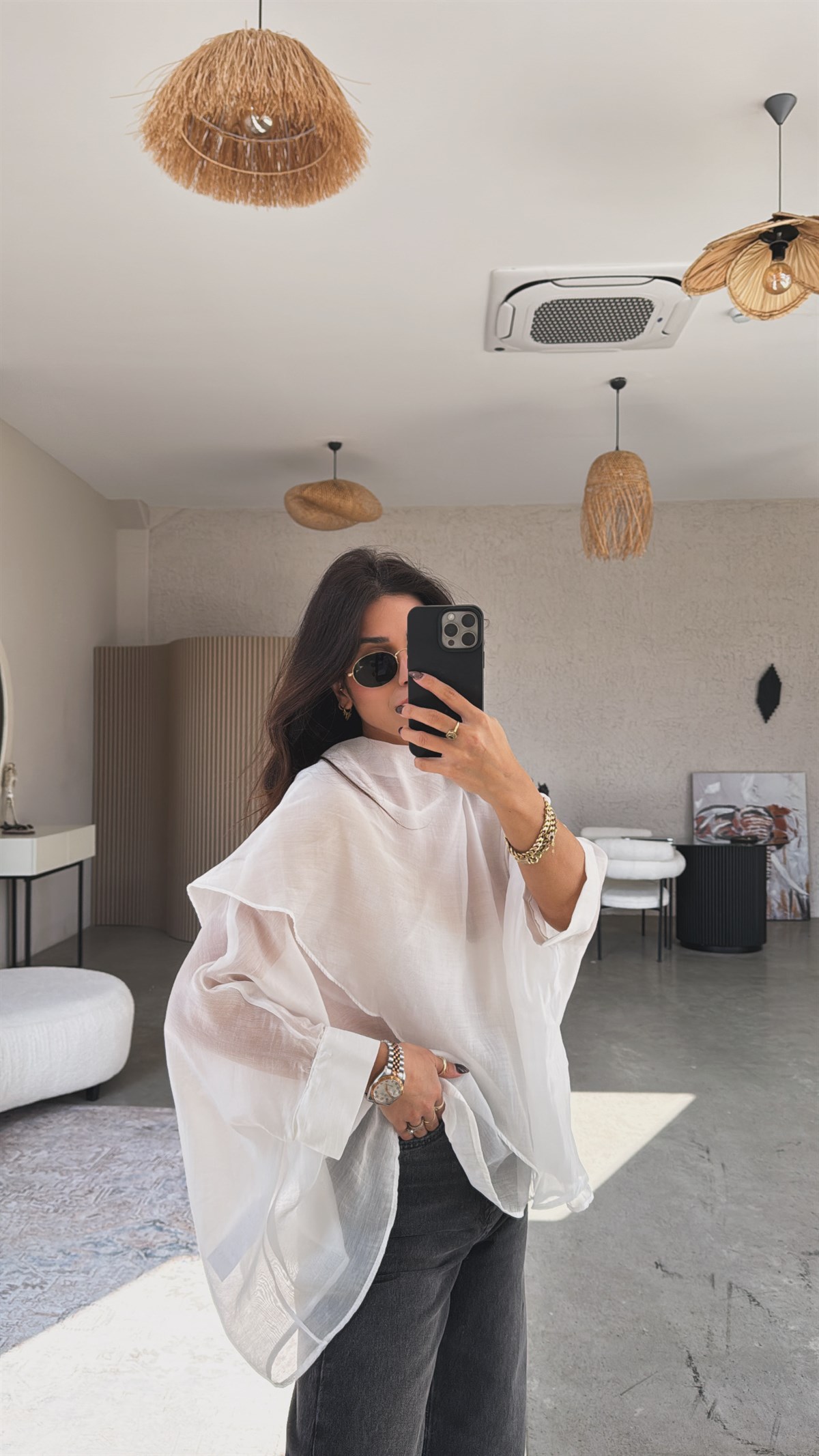 Beyaz Transparan Pelerin