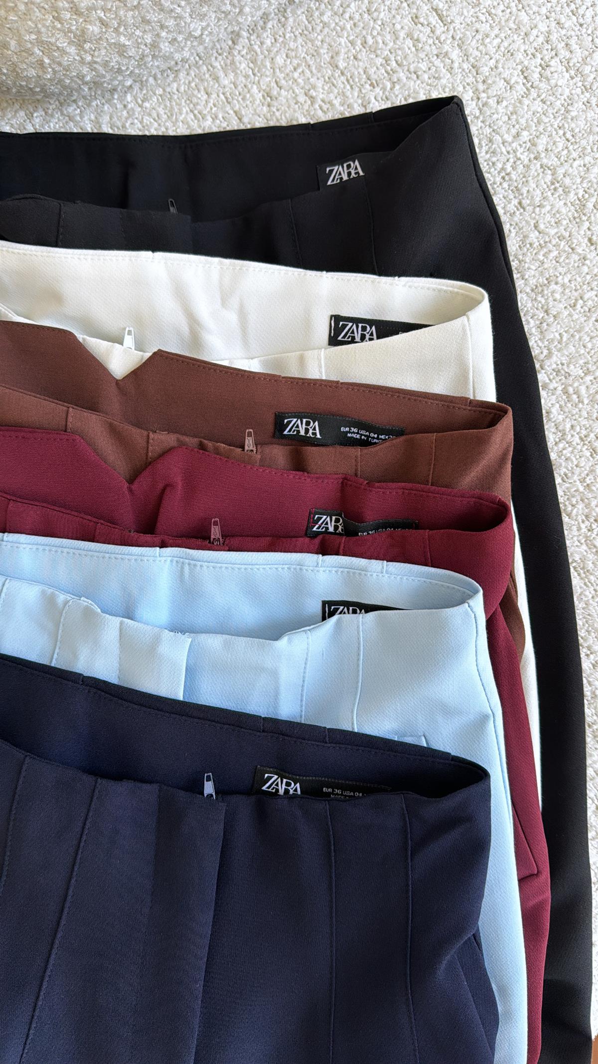 Beyaz ZR Flotlu Kumaş Pantolon