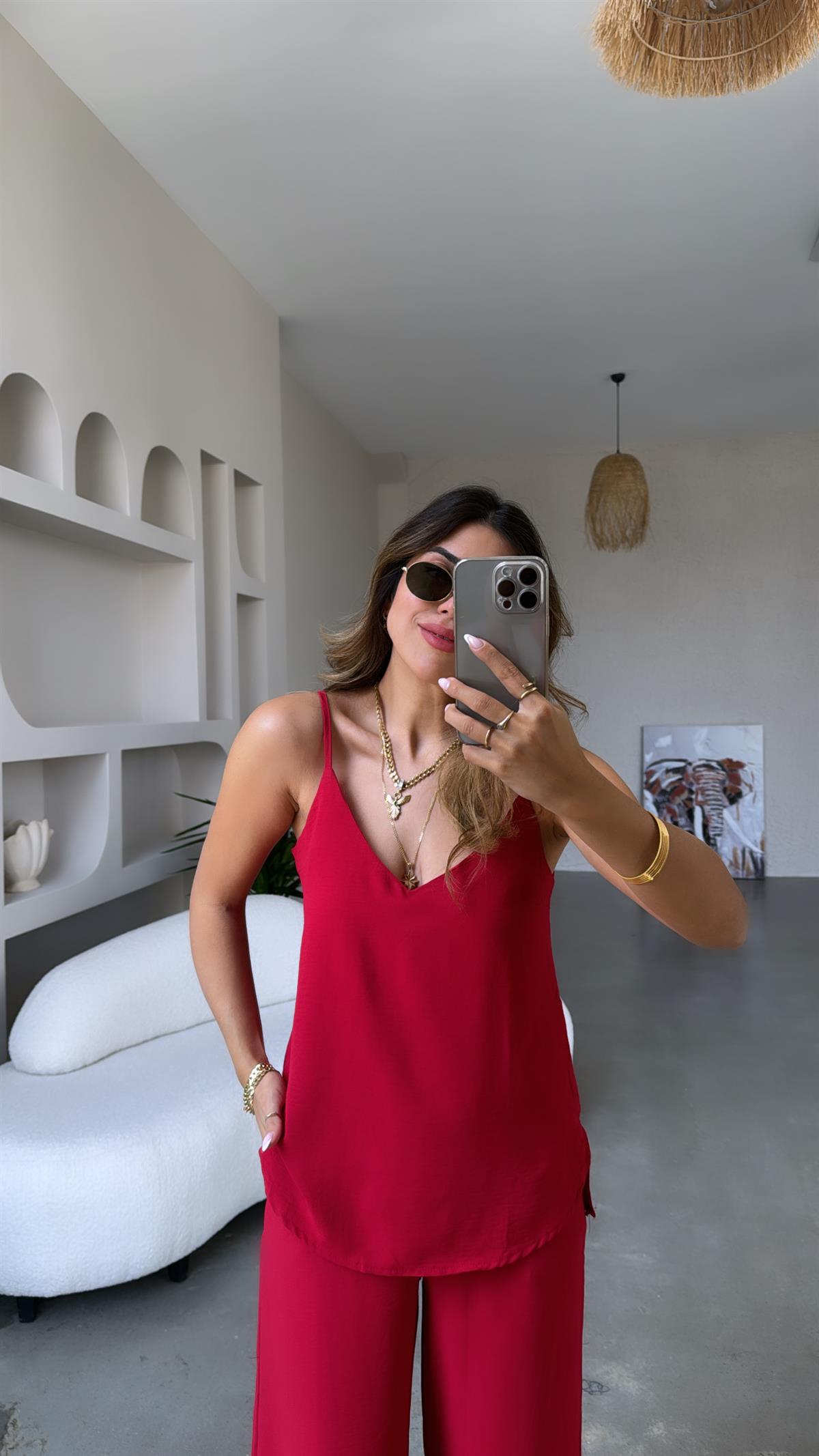 Bordo Askılı Tiril Takım