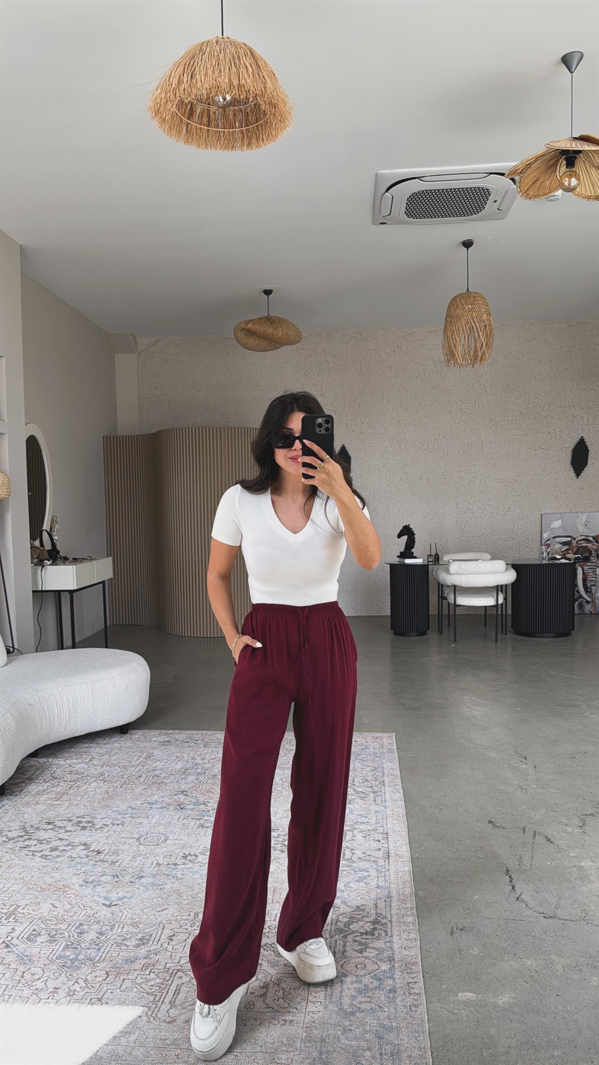 Bordo Bol Paça Massi Pantolon