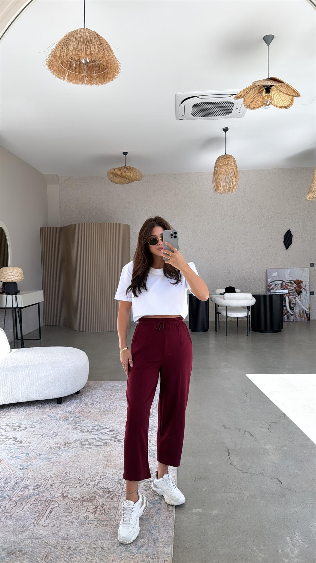 Bordo Çımalı Modal Eşofman