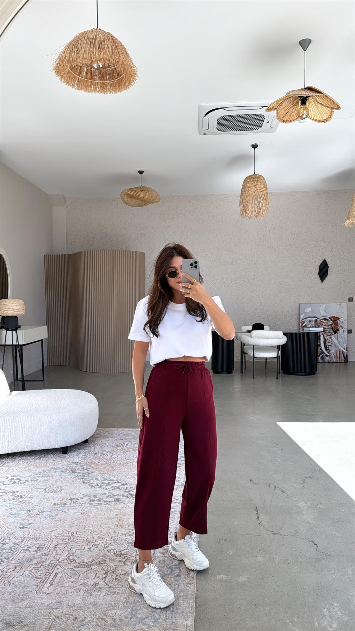 Bordo Çımalı Modal Eşofman