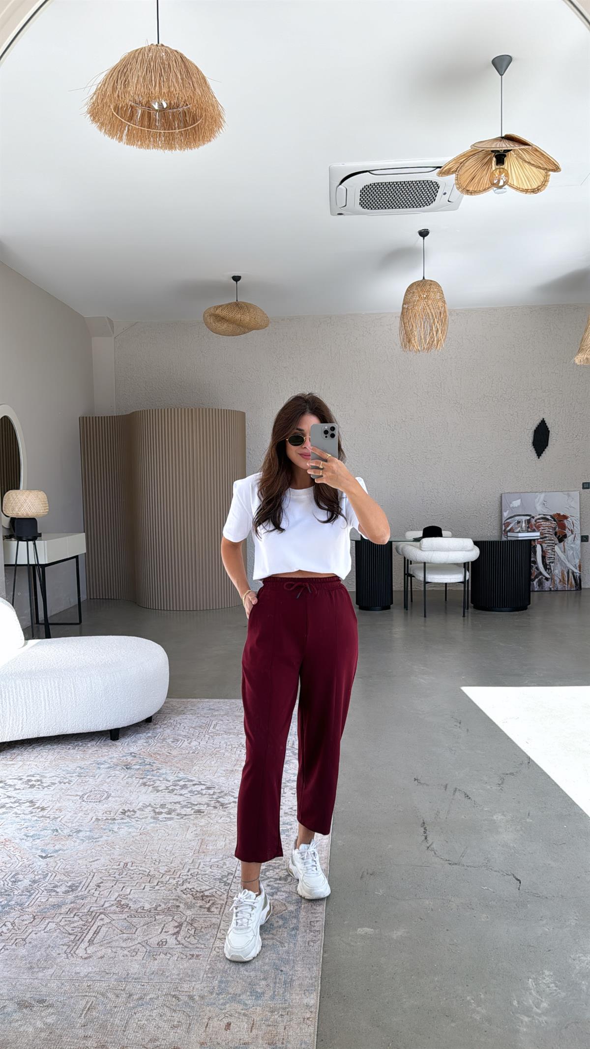 Bordo Çımalı Modal Eşofman