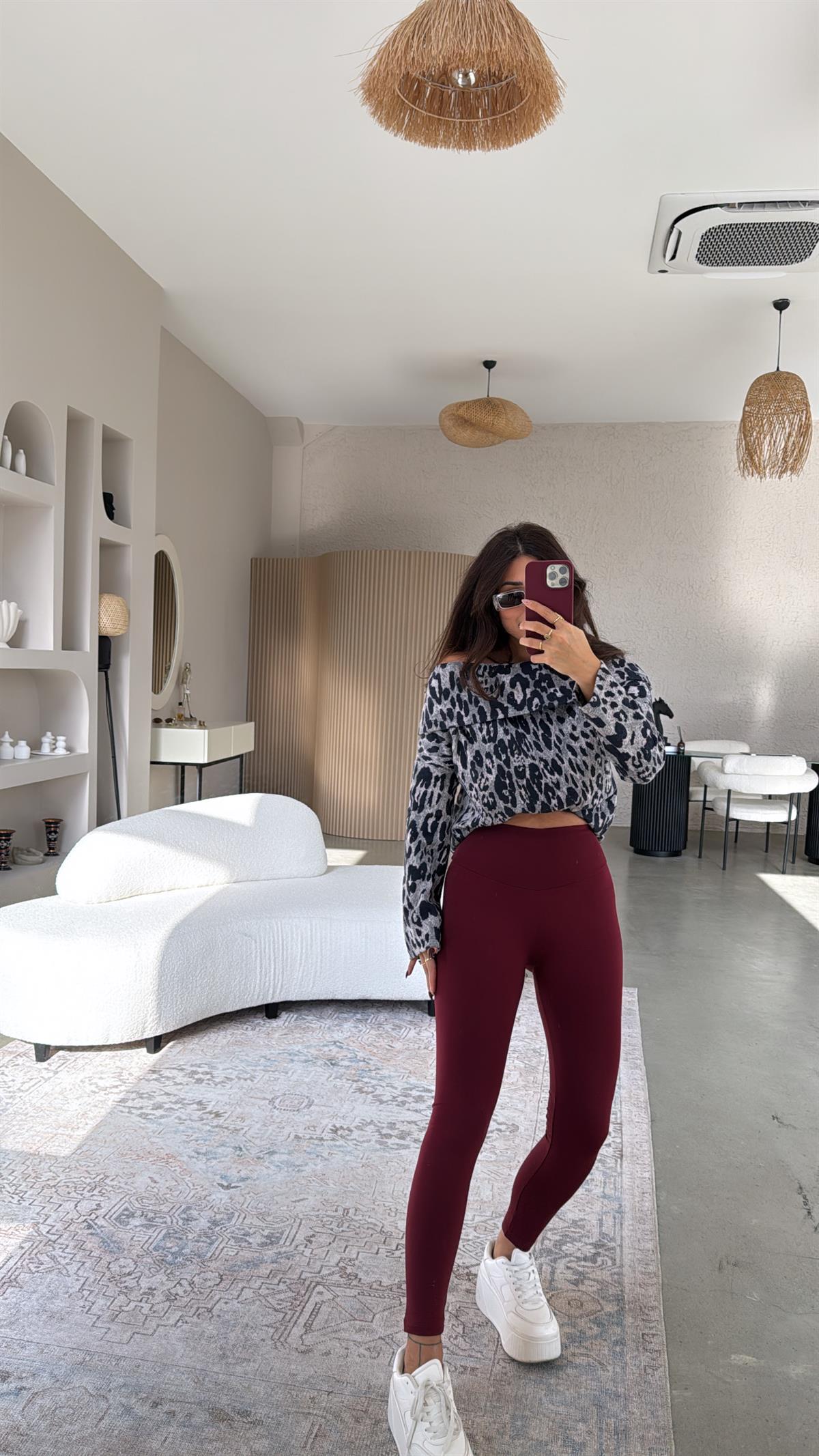 Bordo İçi Şardonlu Oys Tayt