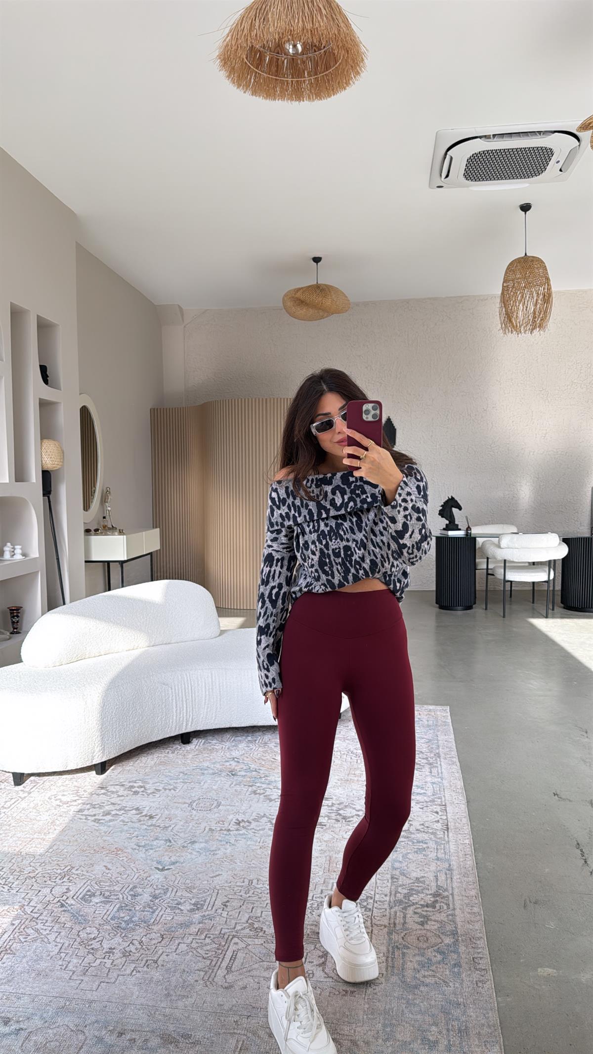 Bordo İçi Şardonlu Oys Tayt