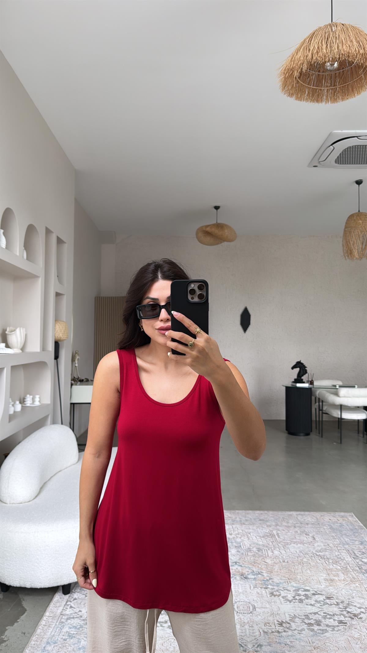 Bordo Kalın Askı Salaş Atlet