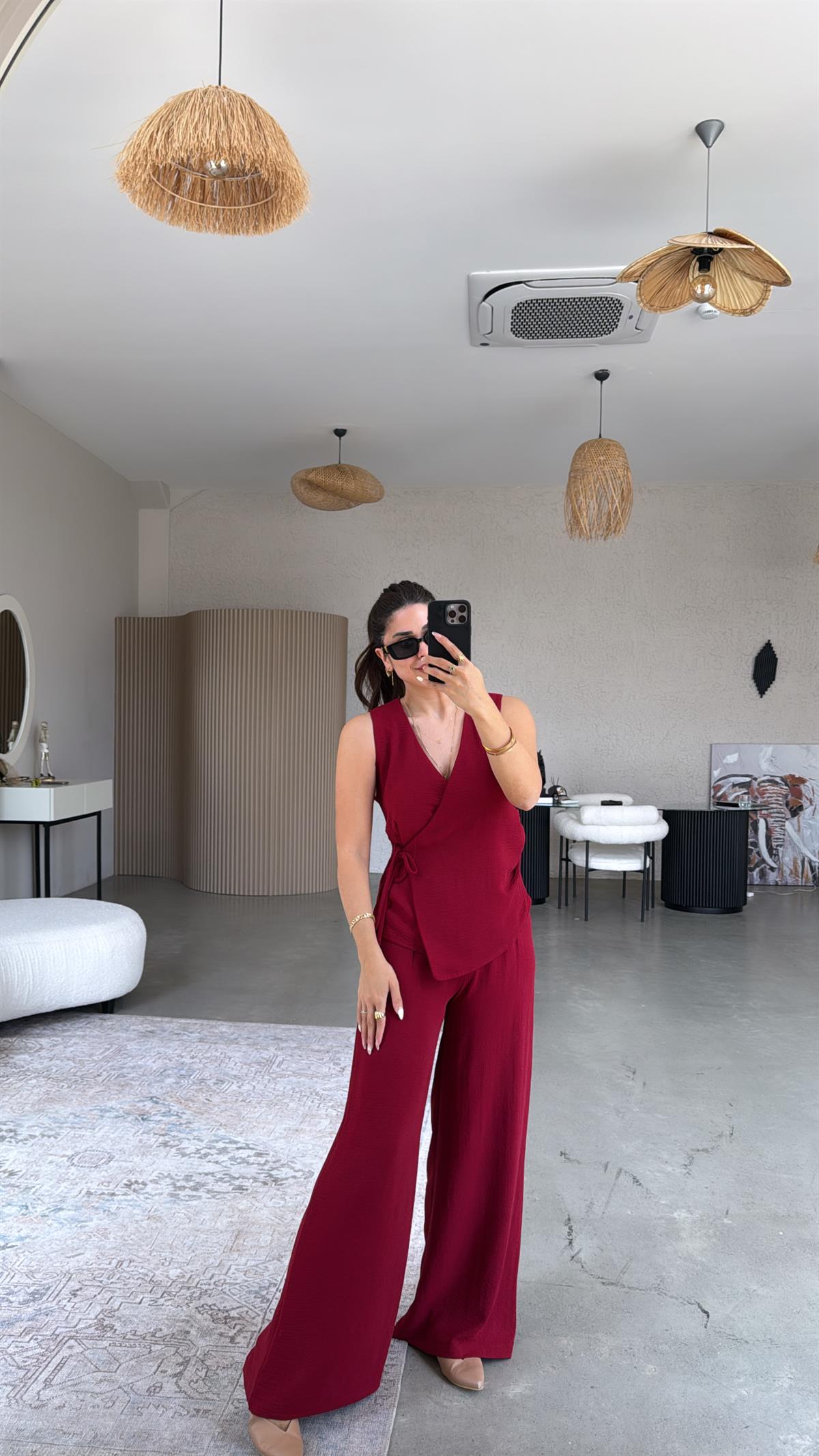 Bordo Kruvaze Aerobin Takım